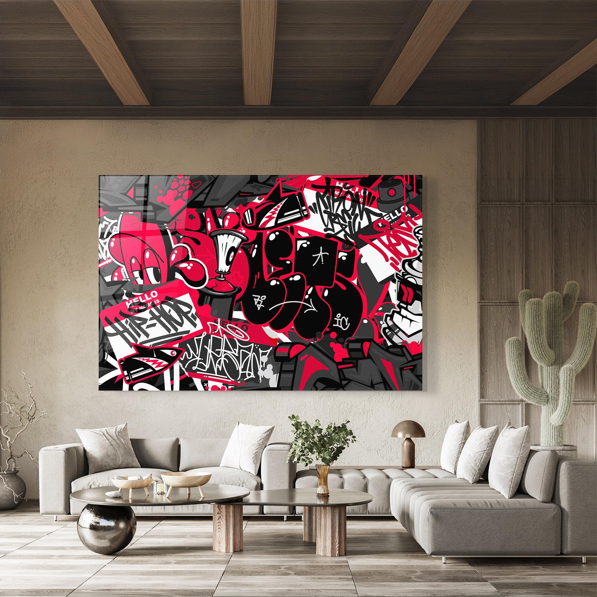 Üvegkép Hip Hop Graffiti mockup 8