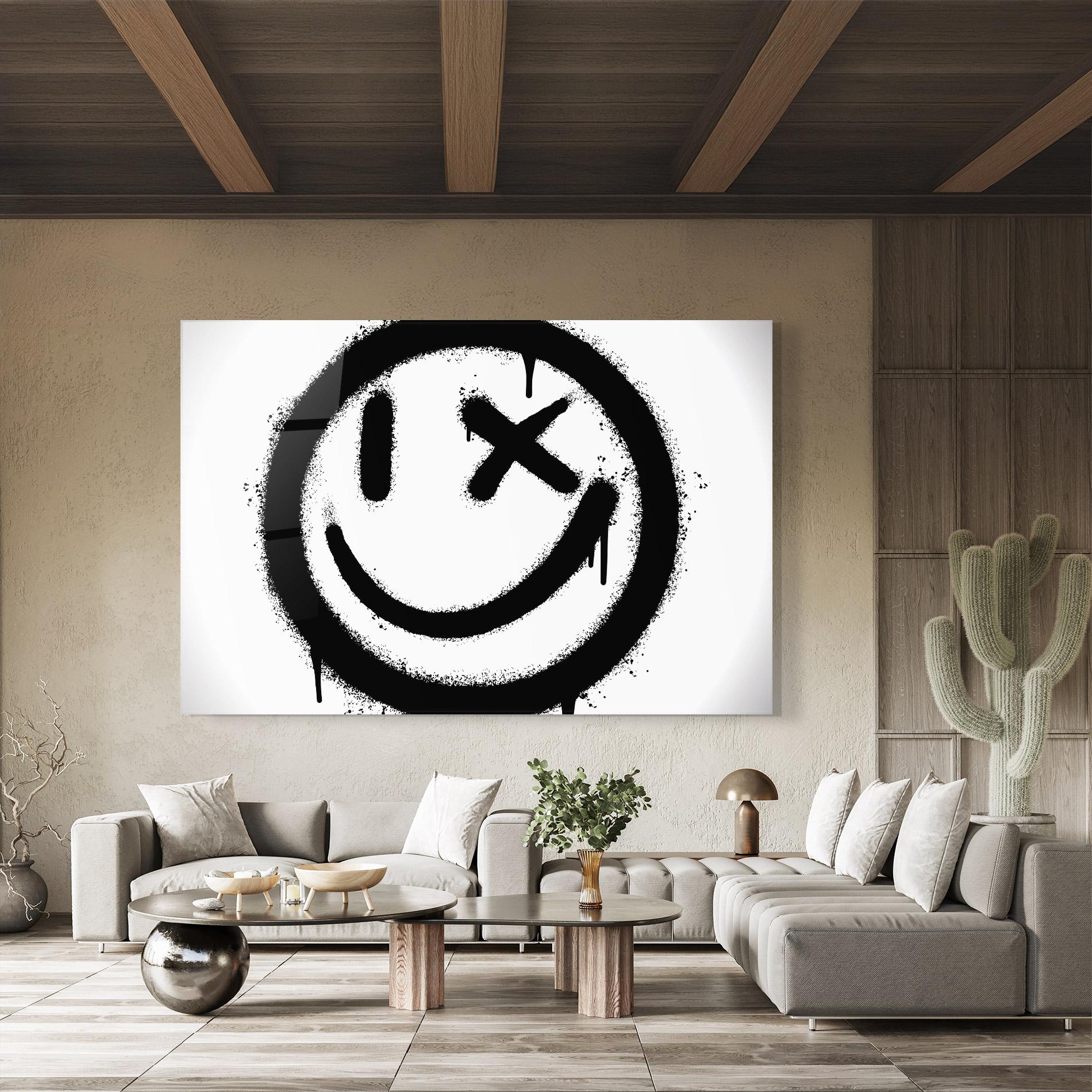 Üvegkép Smiley Face Spray mockup 8