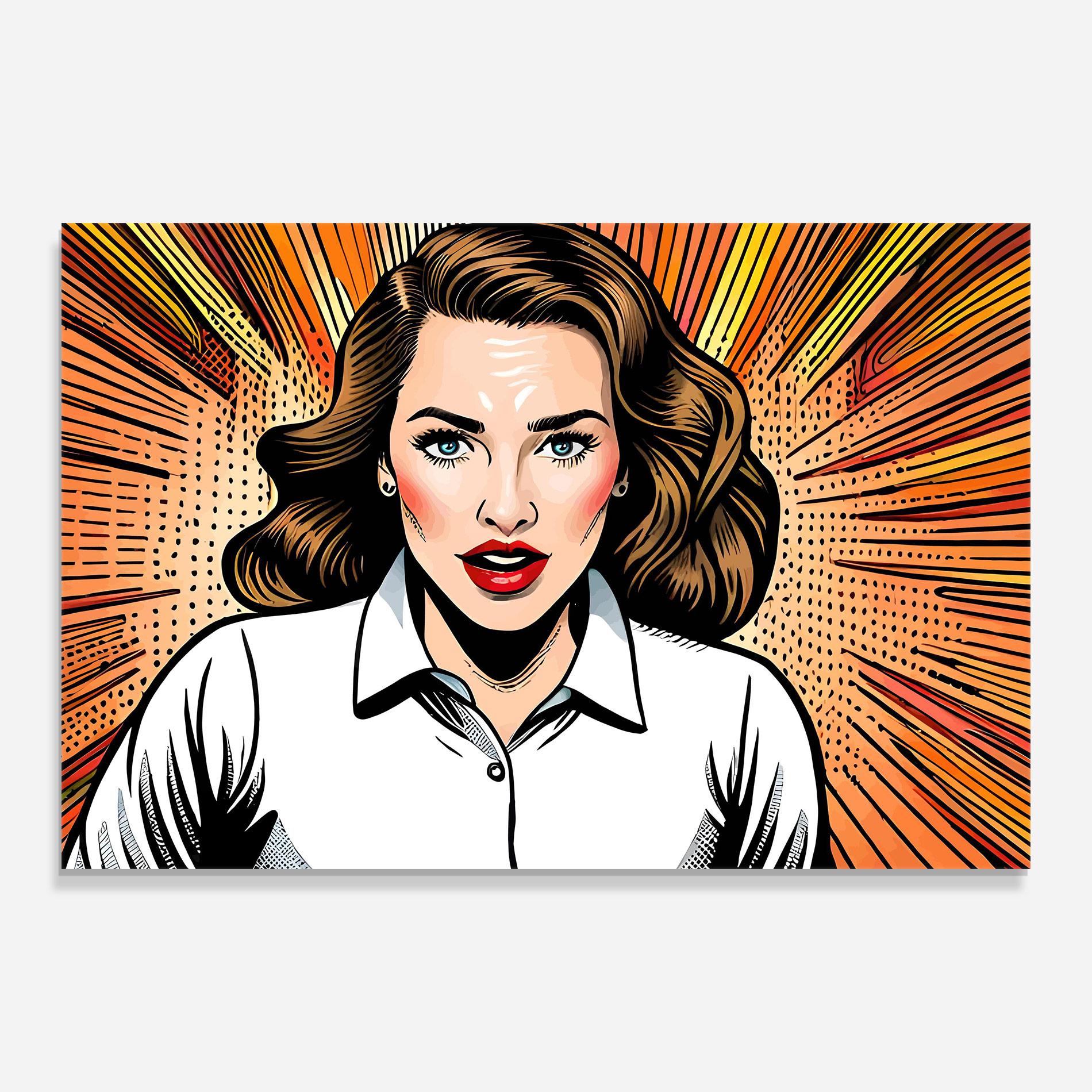 Üvegkép Blue Eye Pop Art mockup 0