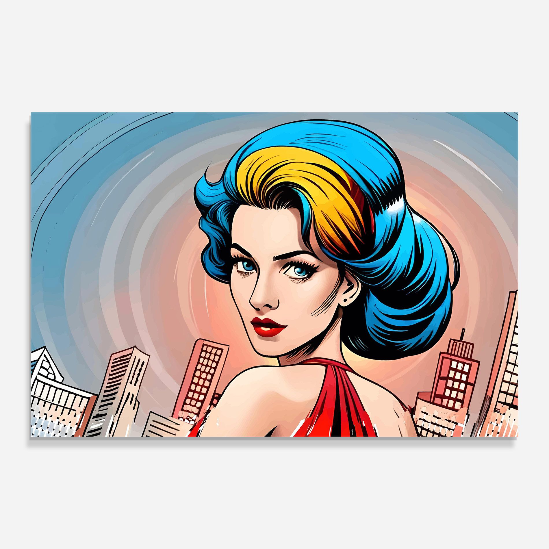 Blue Yellow Pop Hair mockup 0