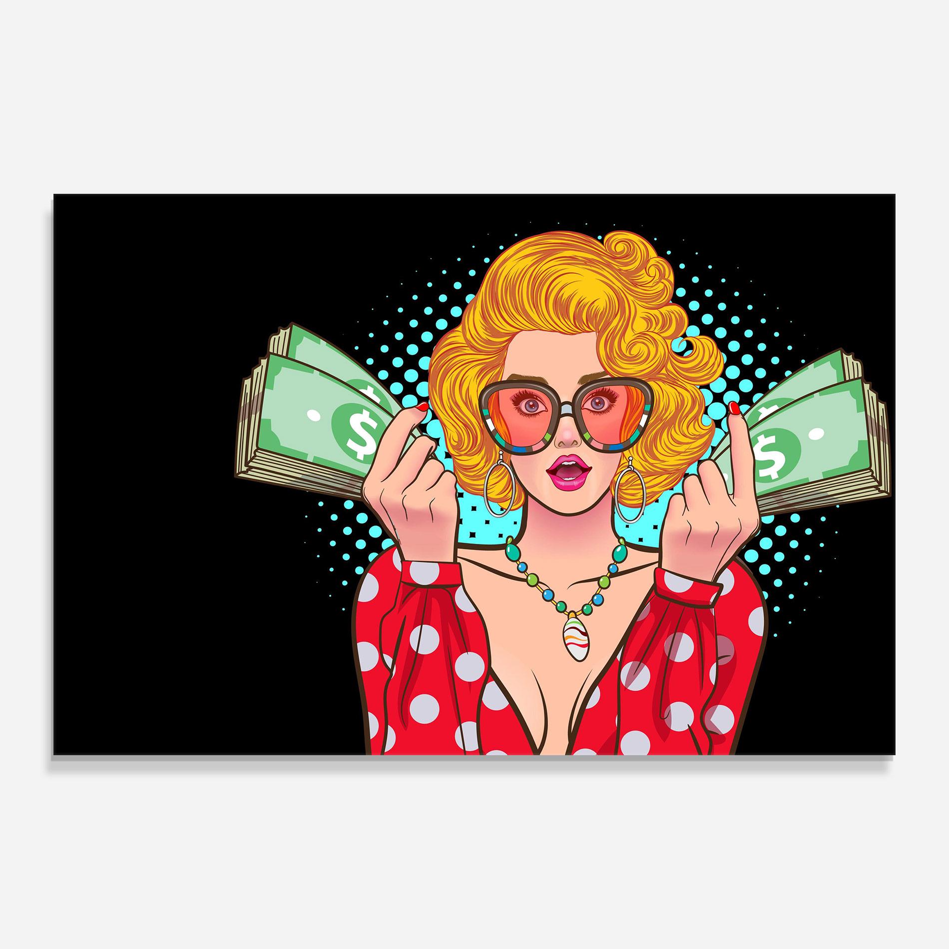 Üvegkép Glasses Look Money mockup 0