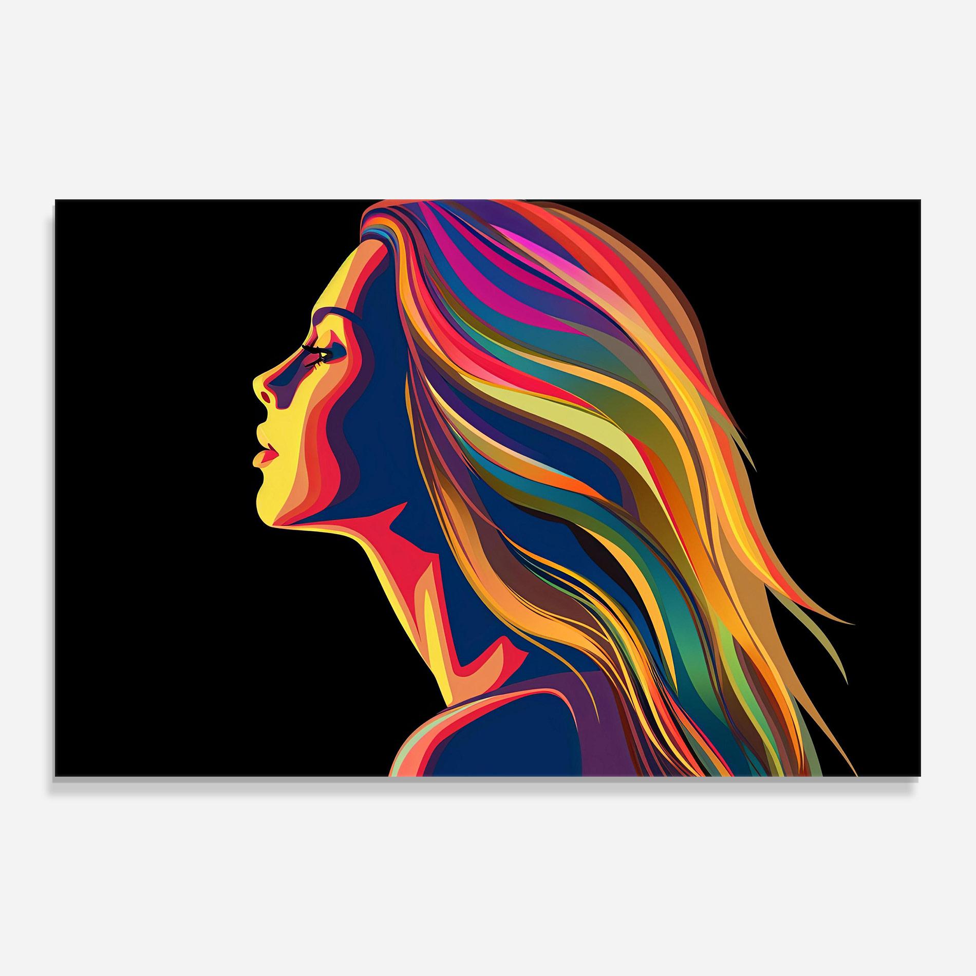 Üvegkép Pop Colored Girl mockup 0
