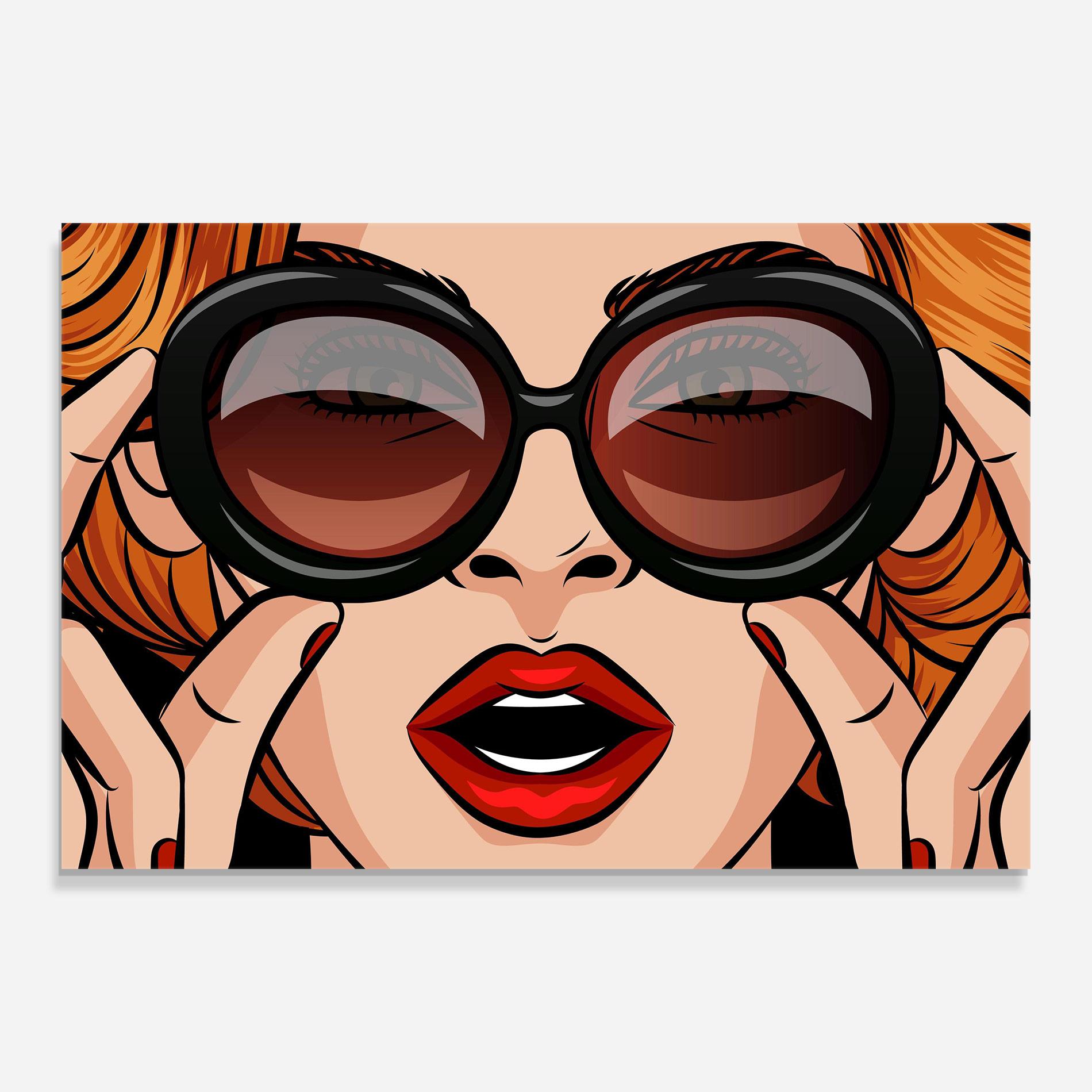 Üvegkép Pop Glasses Woman mockup 0