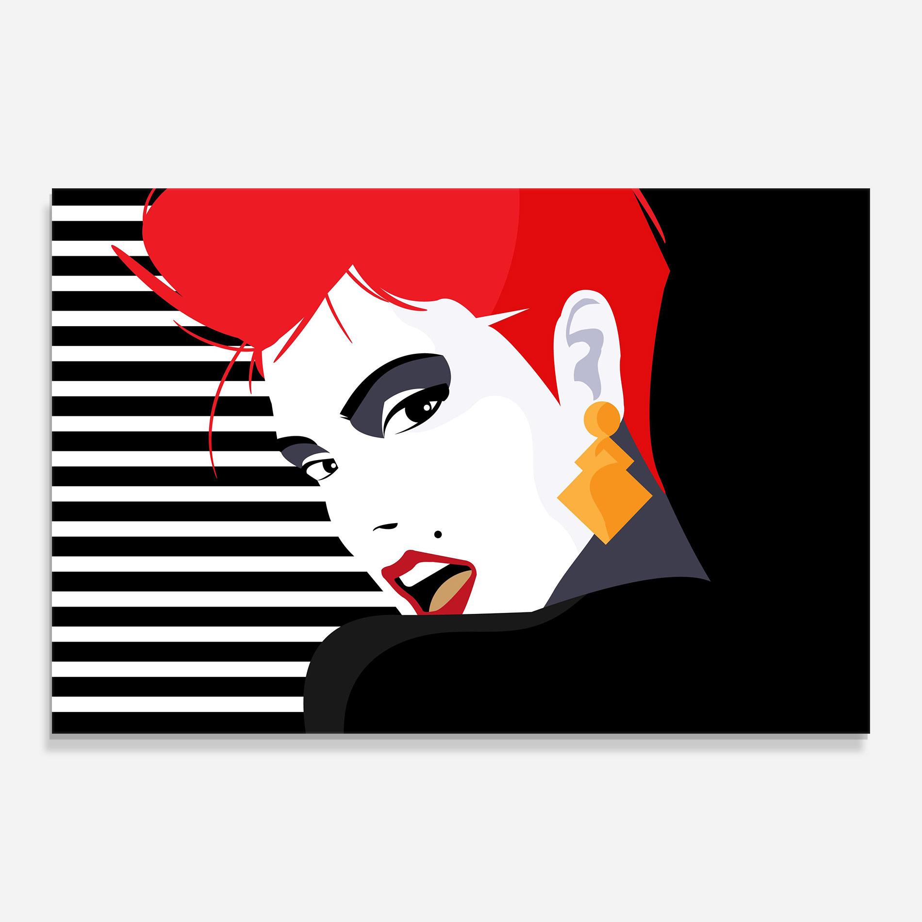 Üvegkép Red Pop Hair mockup 0