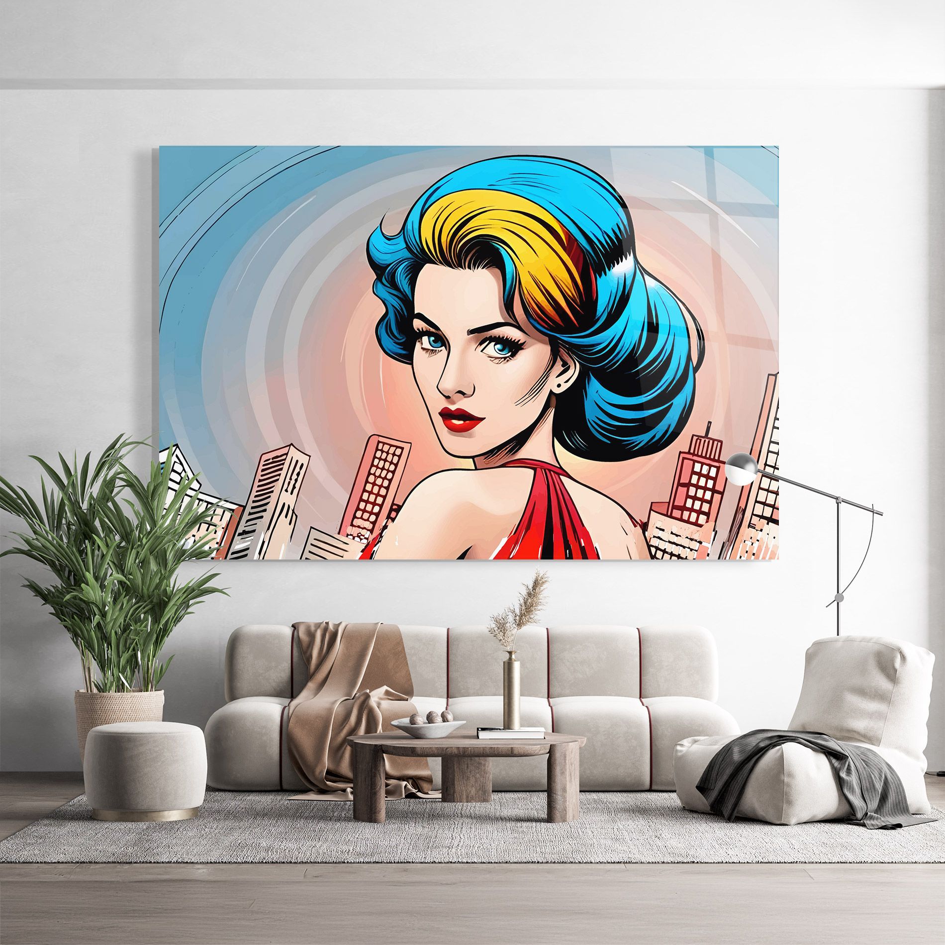 Blue Yellow Pop Hair mockup 9