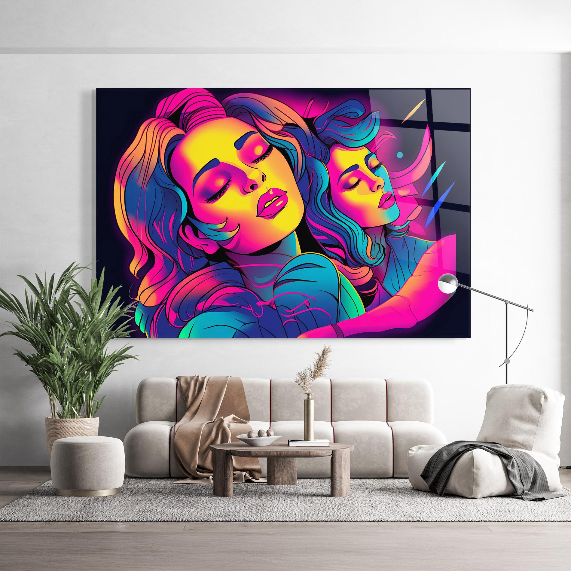 Üvegkép Glowing Pop Woman mockup 9