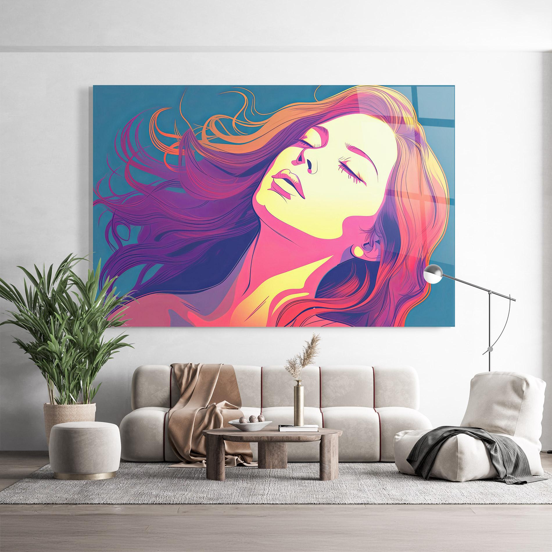 Üvegkép Long Pop Hair mockup 9