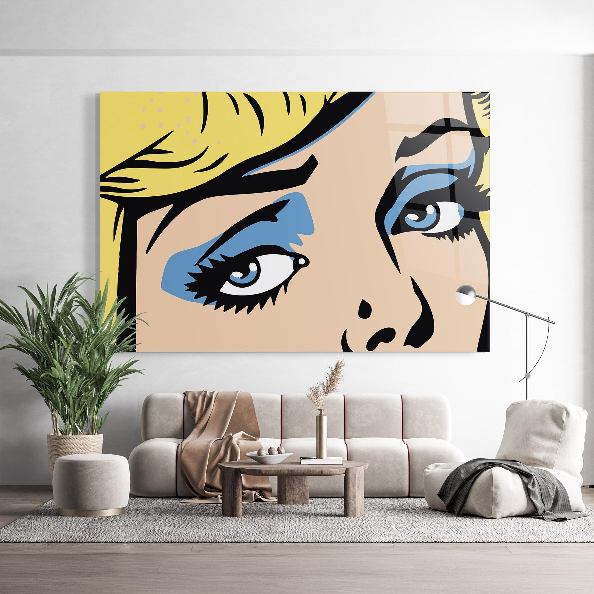 Üvegkép Pop Blue Makeup mockup 9