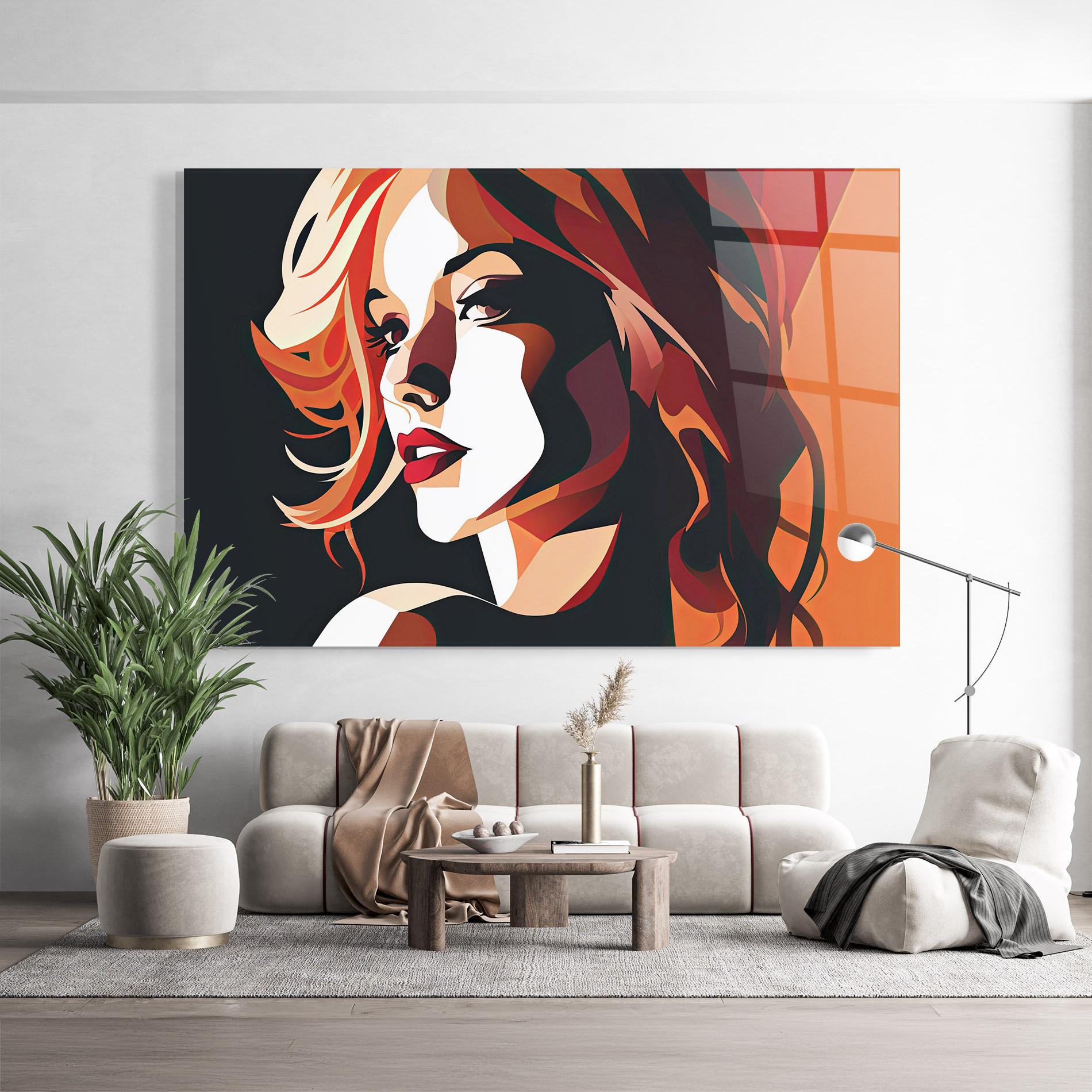 Üvegkép Pop Lady Art mockup 9