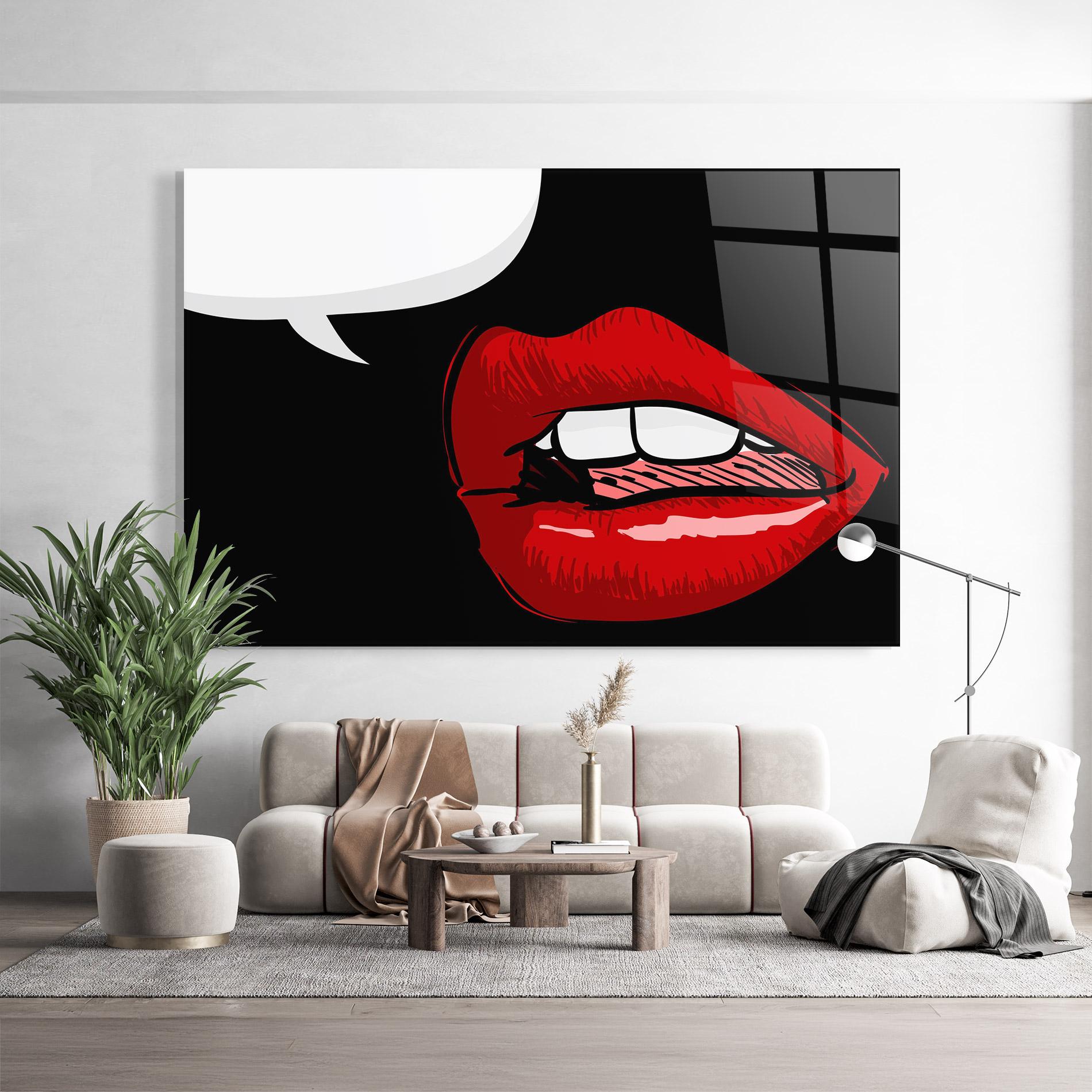 Üvegkép Pop Red Lips mockup 9