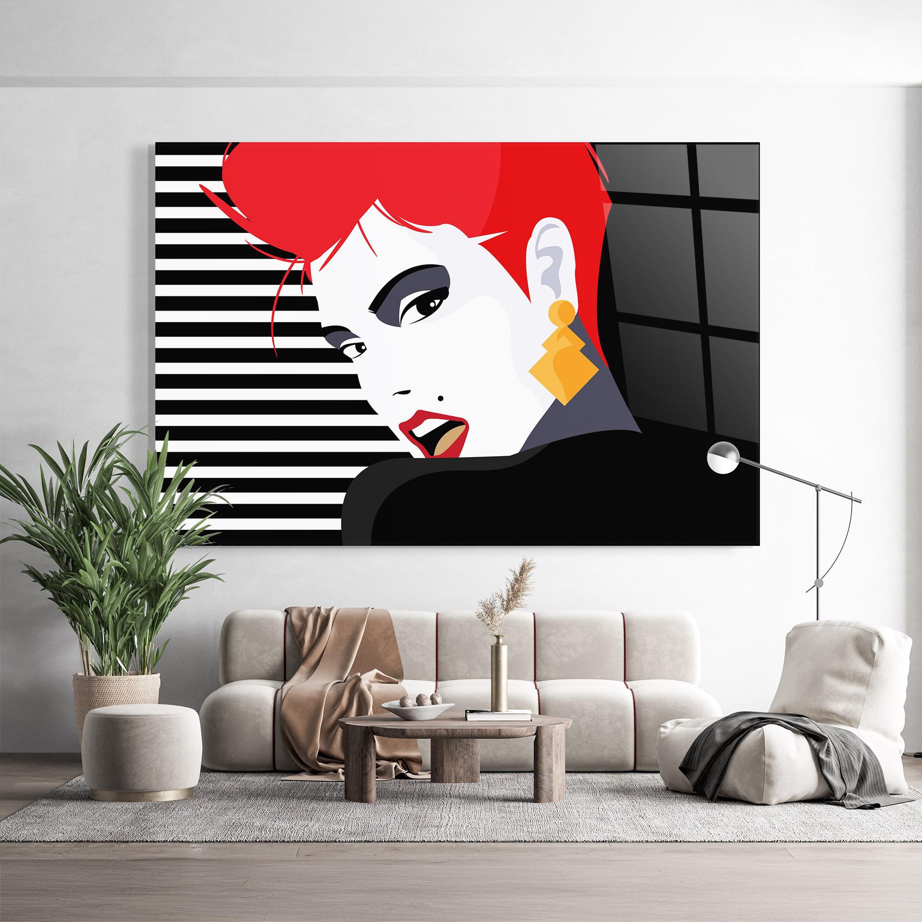 Üvegkép Red Pop Hair mockup 9