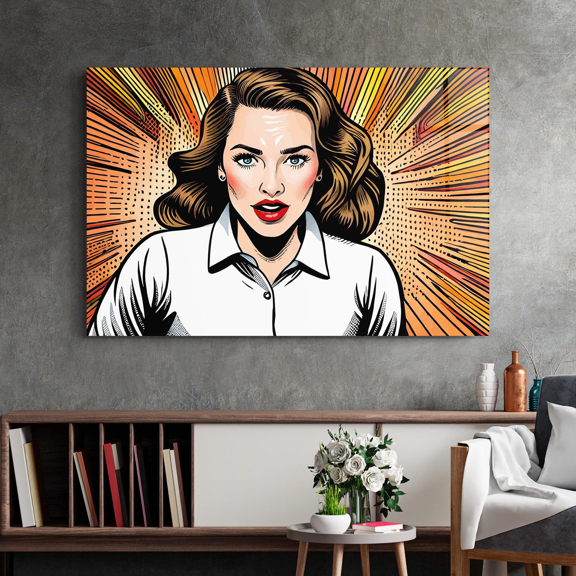 Üvegkép Blue Eye Pop Art mockup 2