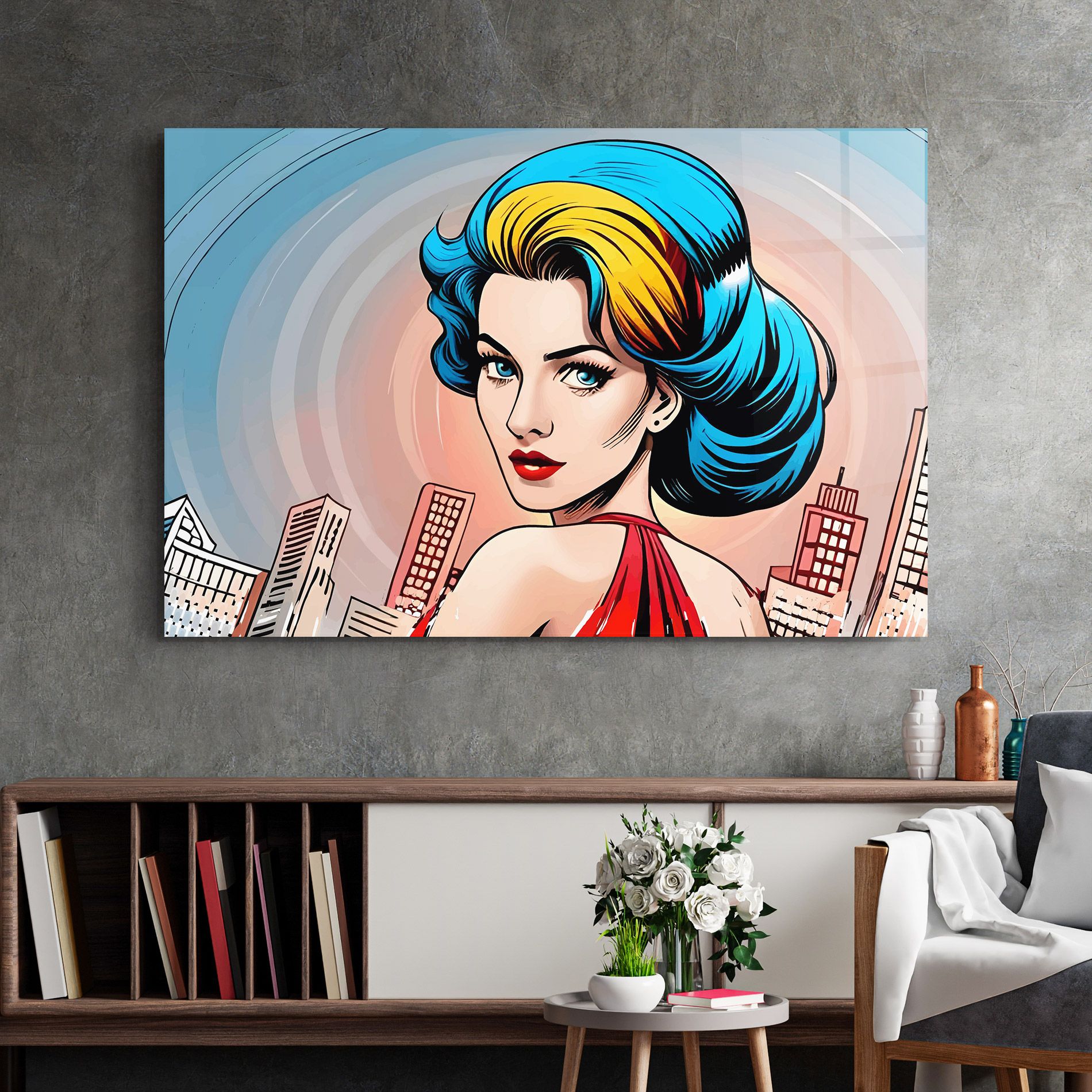 Blue Yellow Pop Hair mockup 2