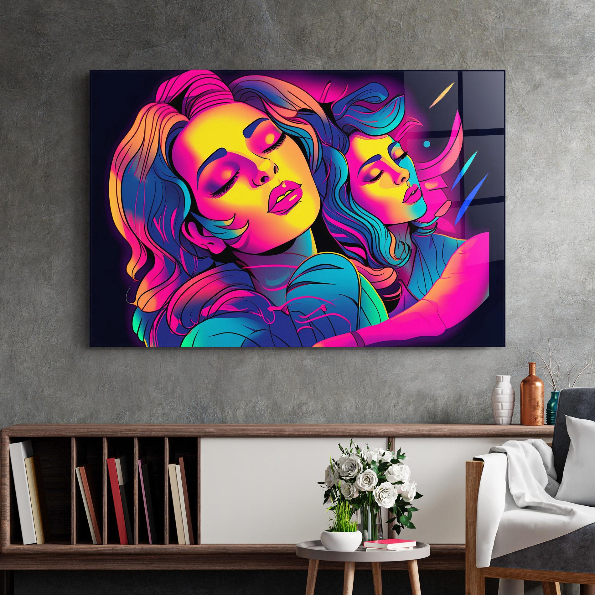 Üvegkép Glowing Pop Woman mockup 2