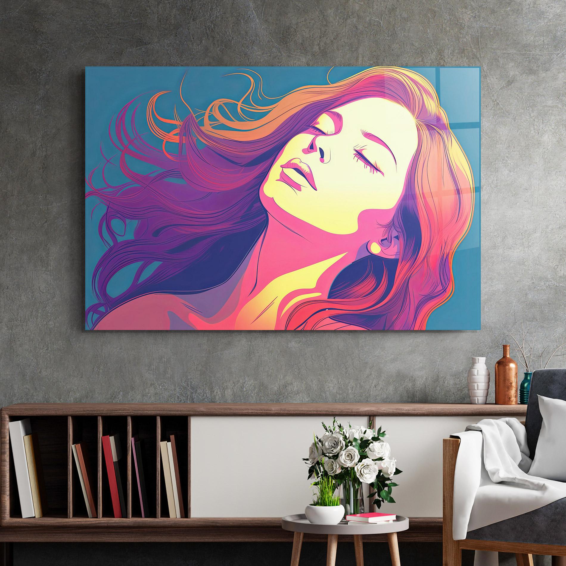 Üvegkép Long Pop Hair mockup 2