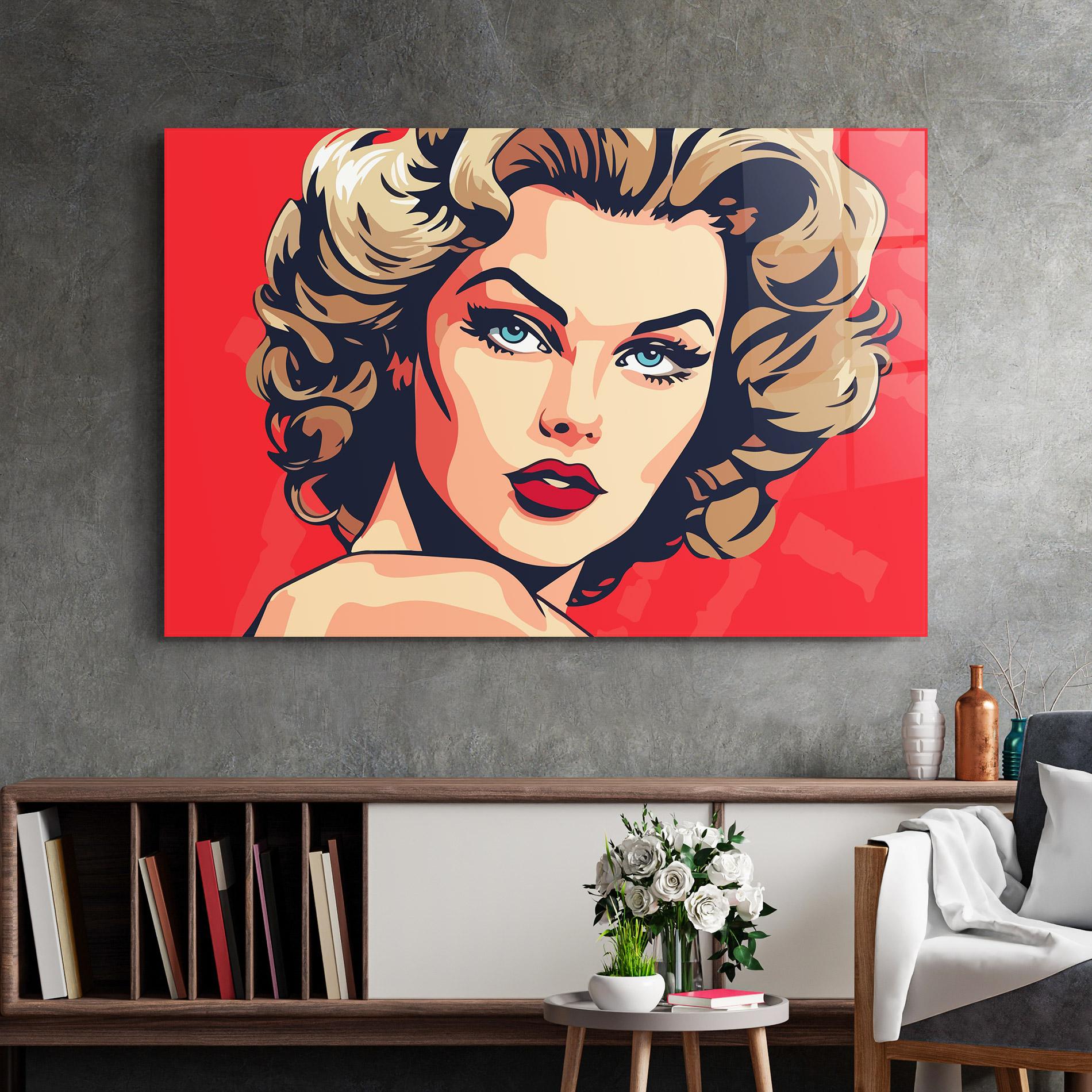 Üvegkép Pop Beautiful Lady mockup 2