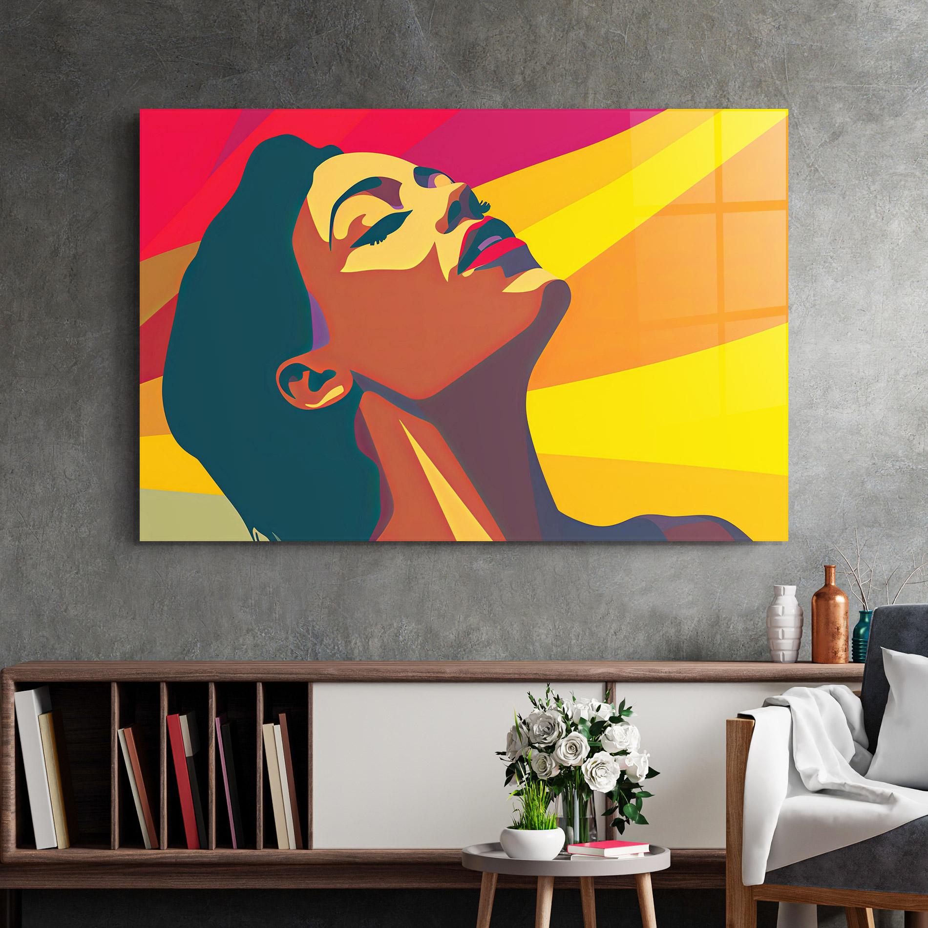 Üvegkép Pop Female Color mockup 2