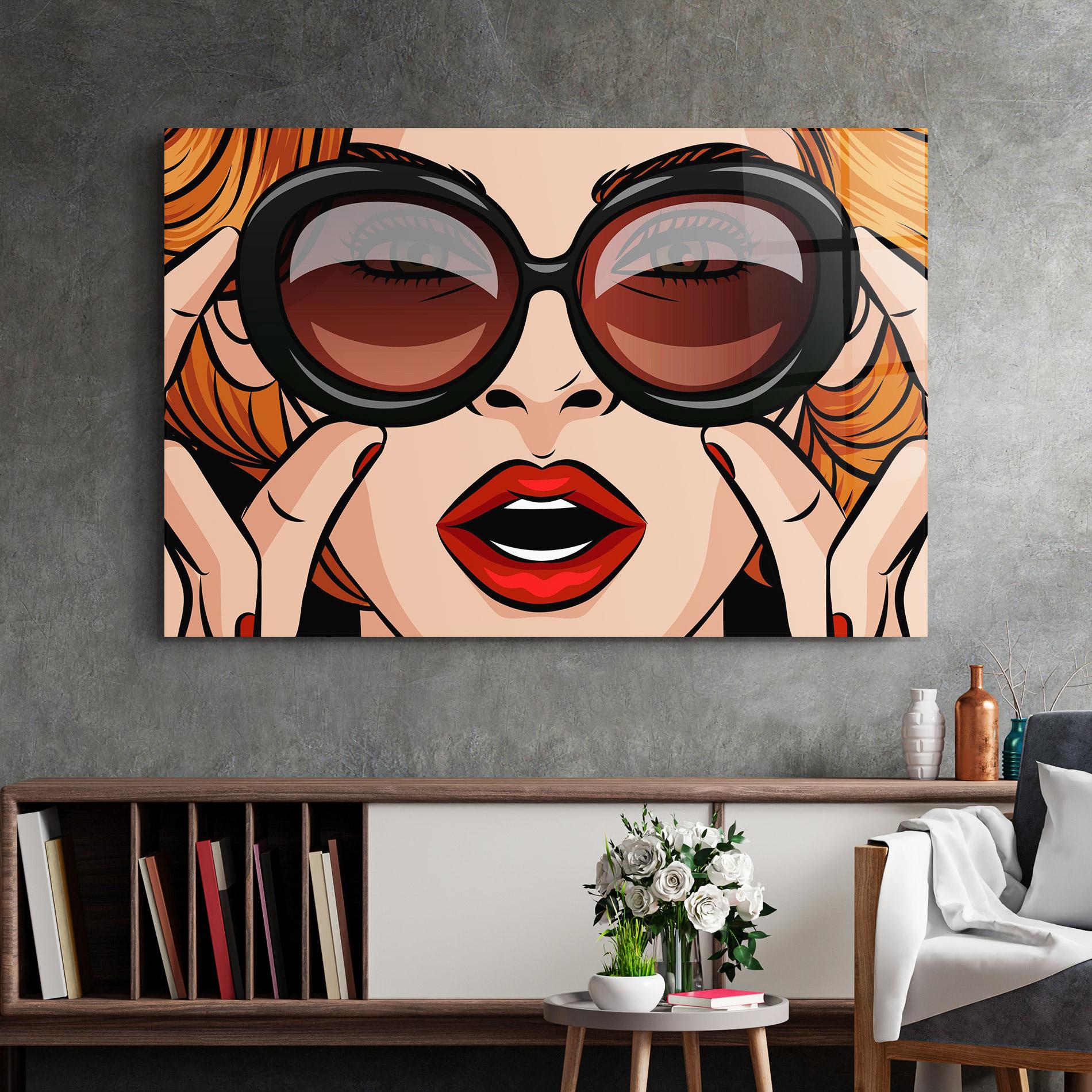 Üvegkép Pop Glasses Woman mockup 2