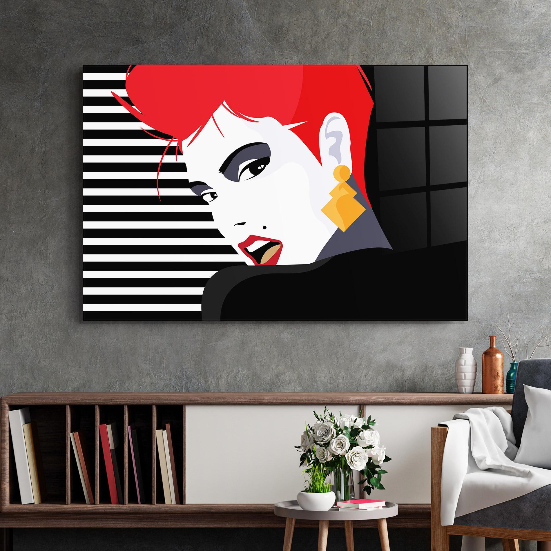 Üvegkép Red Pop Hair mockup 2