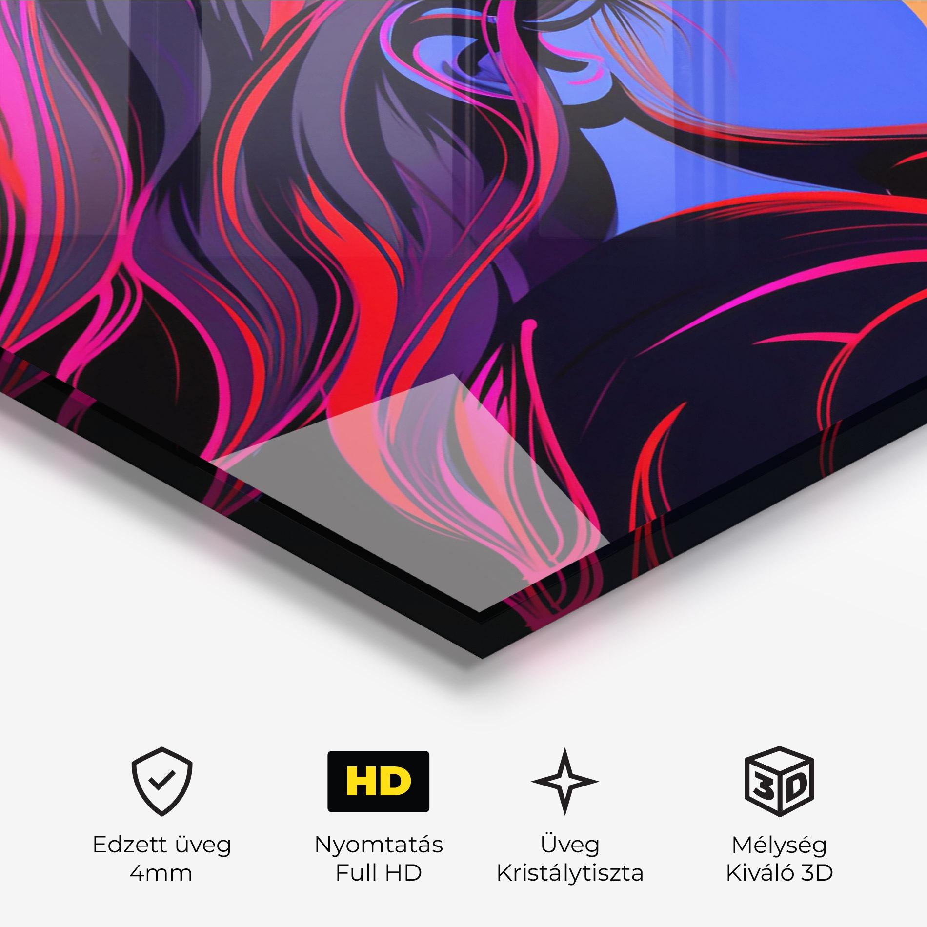 Üvegkép Blue Cream Pop Art mockup 3