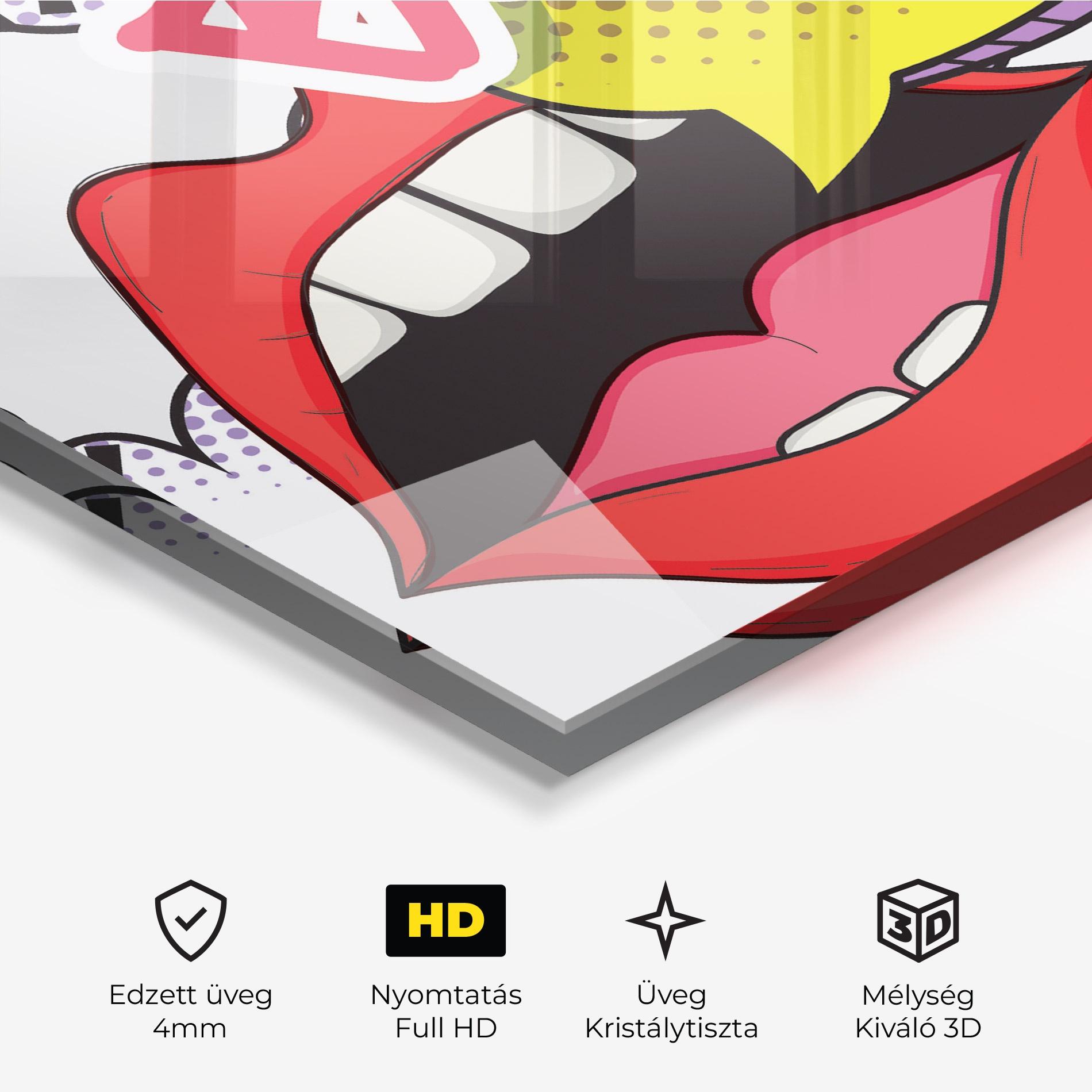 Üvegkép Boom Pop Art mockup 3