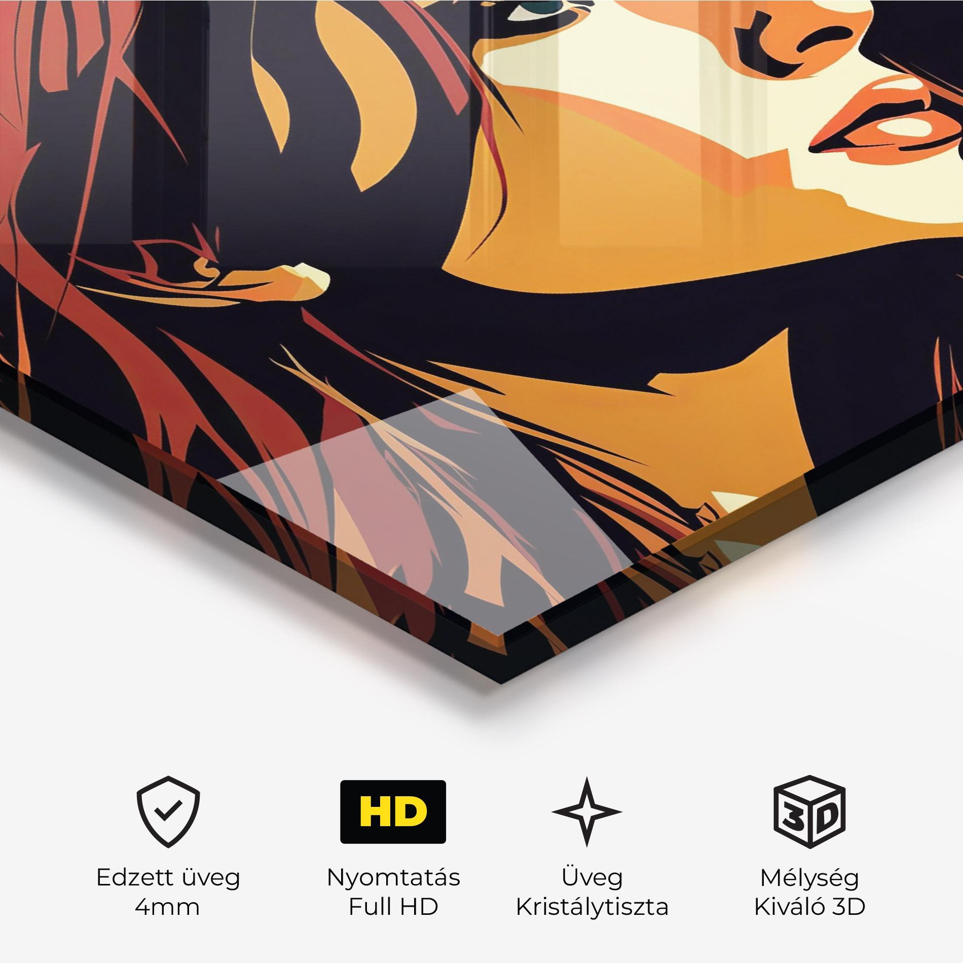 Üvegkép Brown Pop Hair mockup 3