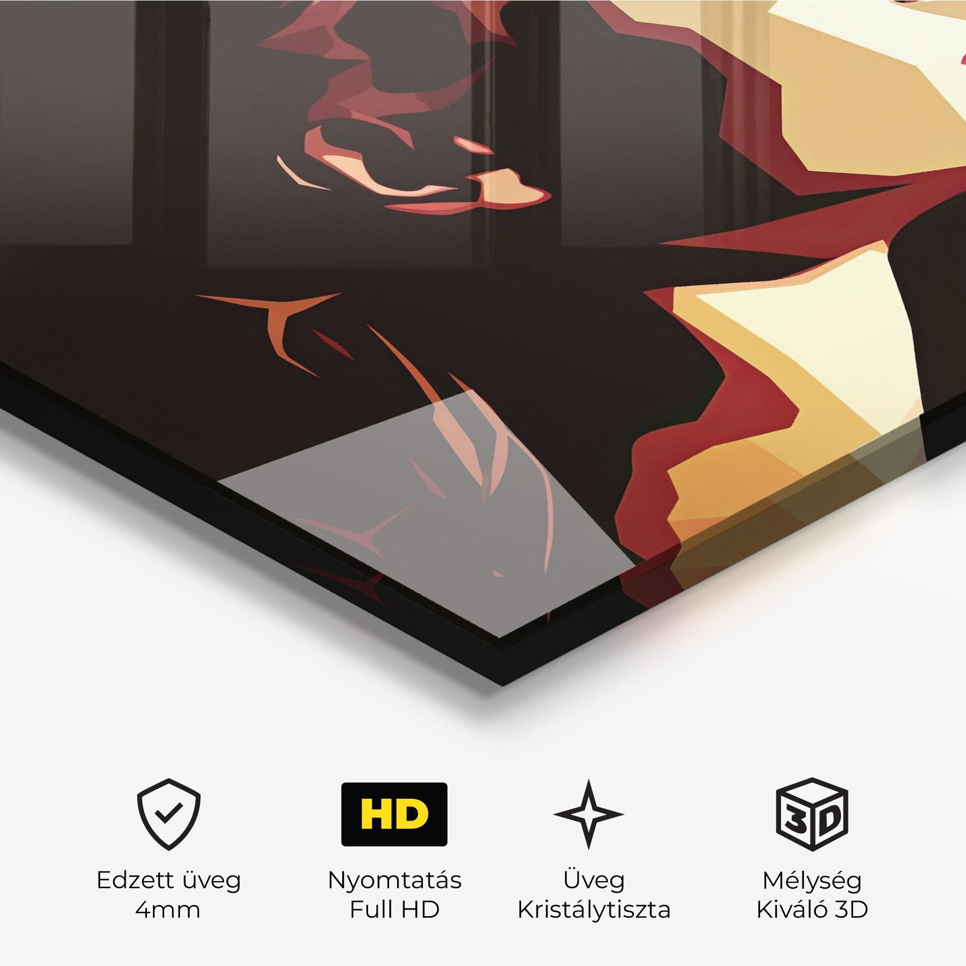 Üvegkép Cream Red Pop Art mockup 3