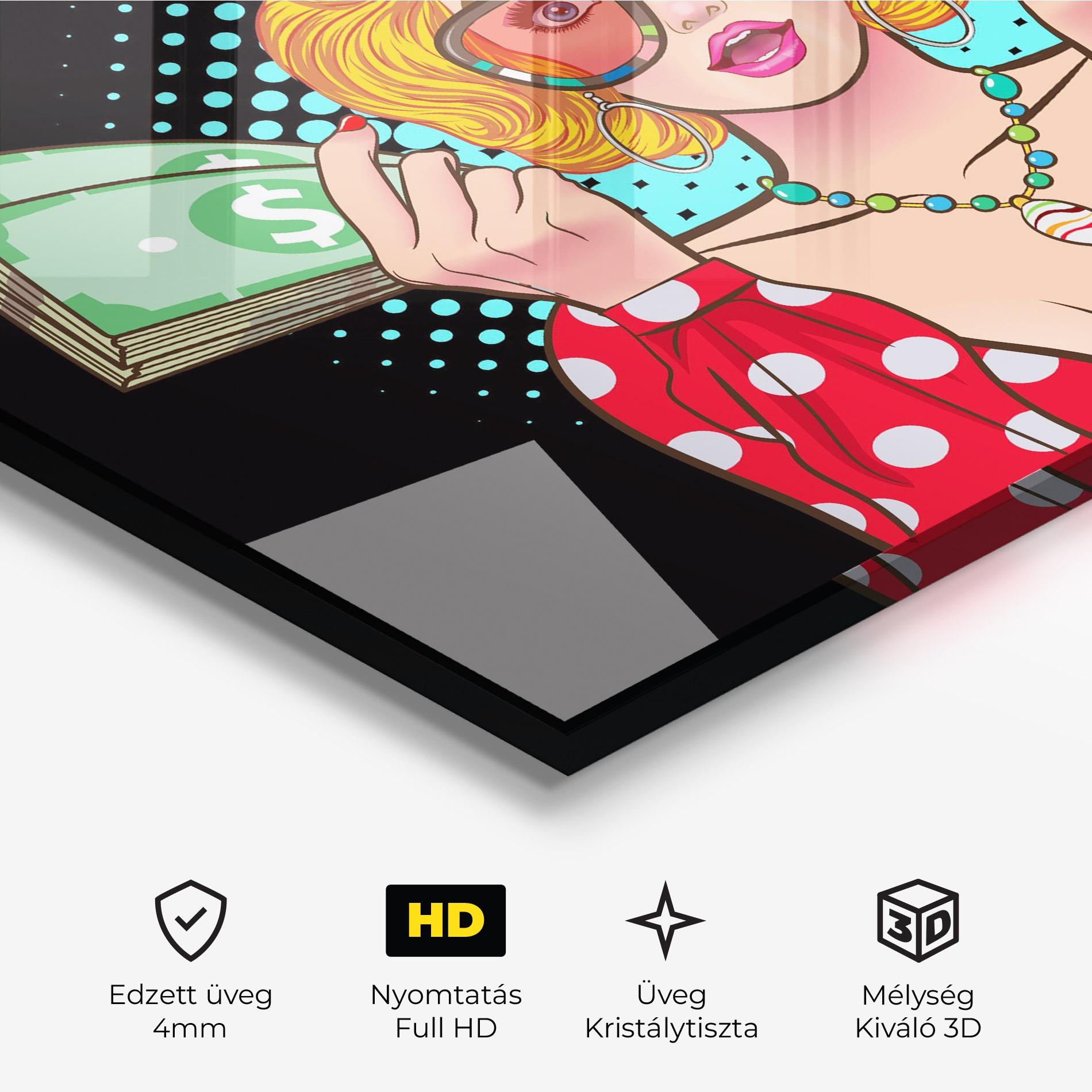 Üvegkép Glasses Look Money mockup 3