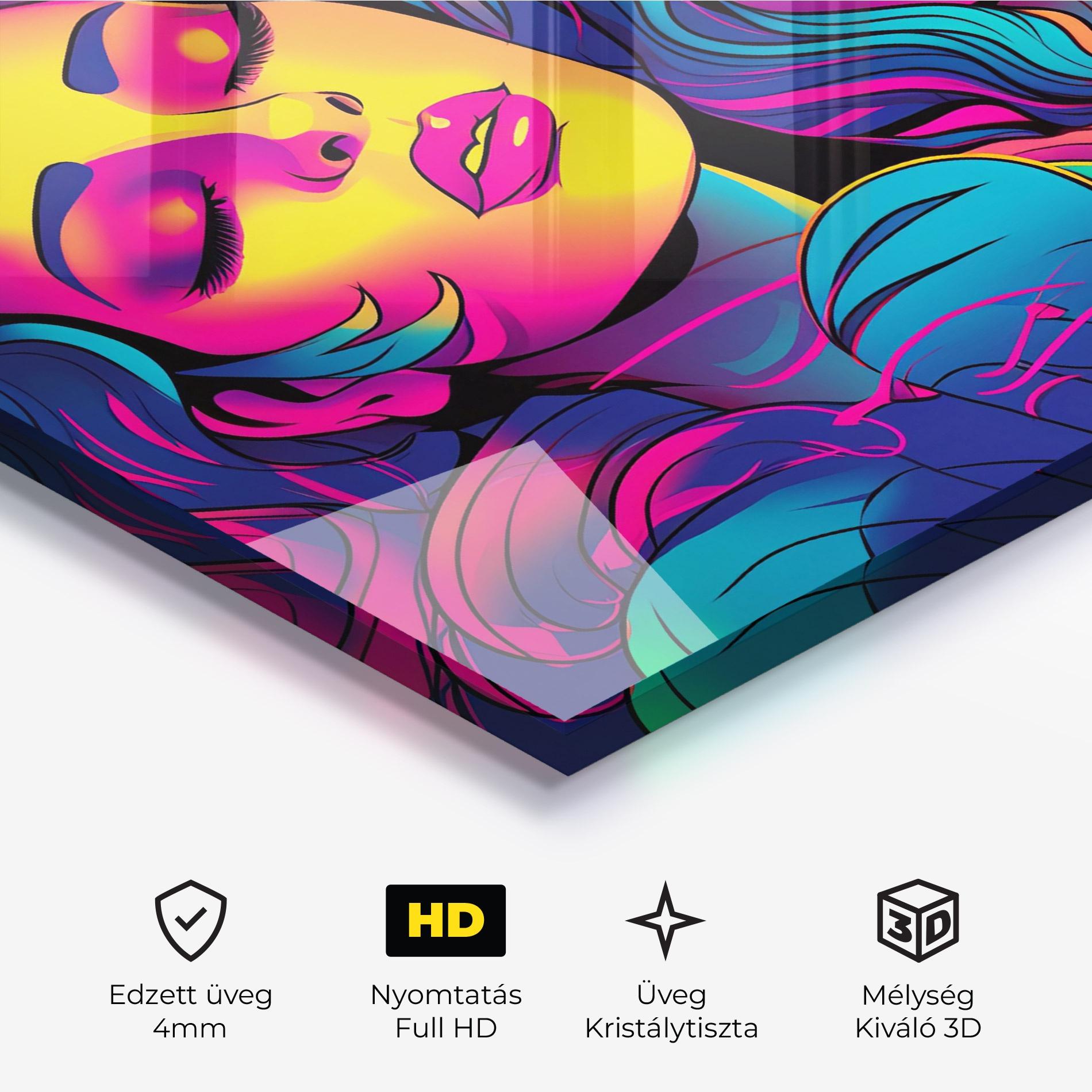 Üvegkép Glowing Pop Woman mockup 3