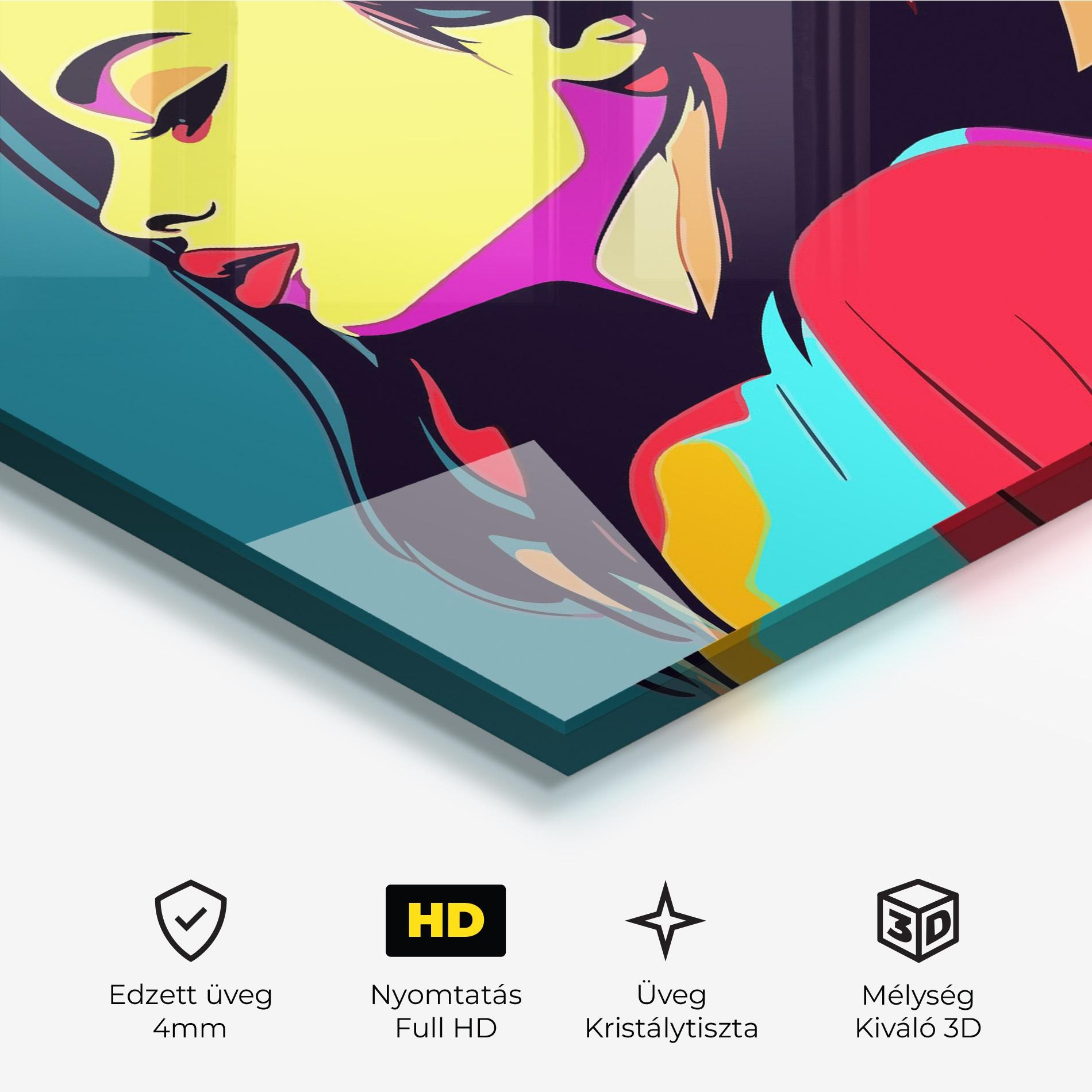 Üvegkép Pop Art Woman mockup 3