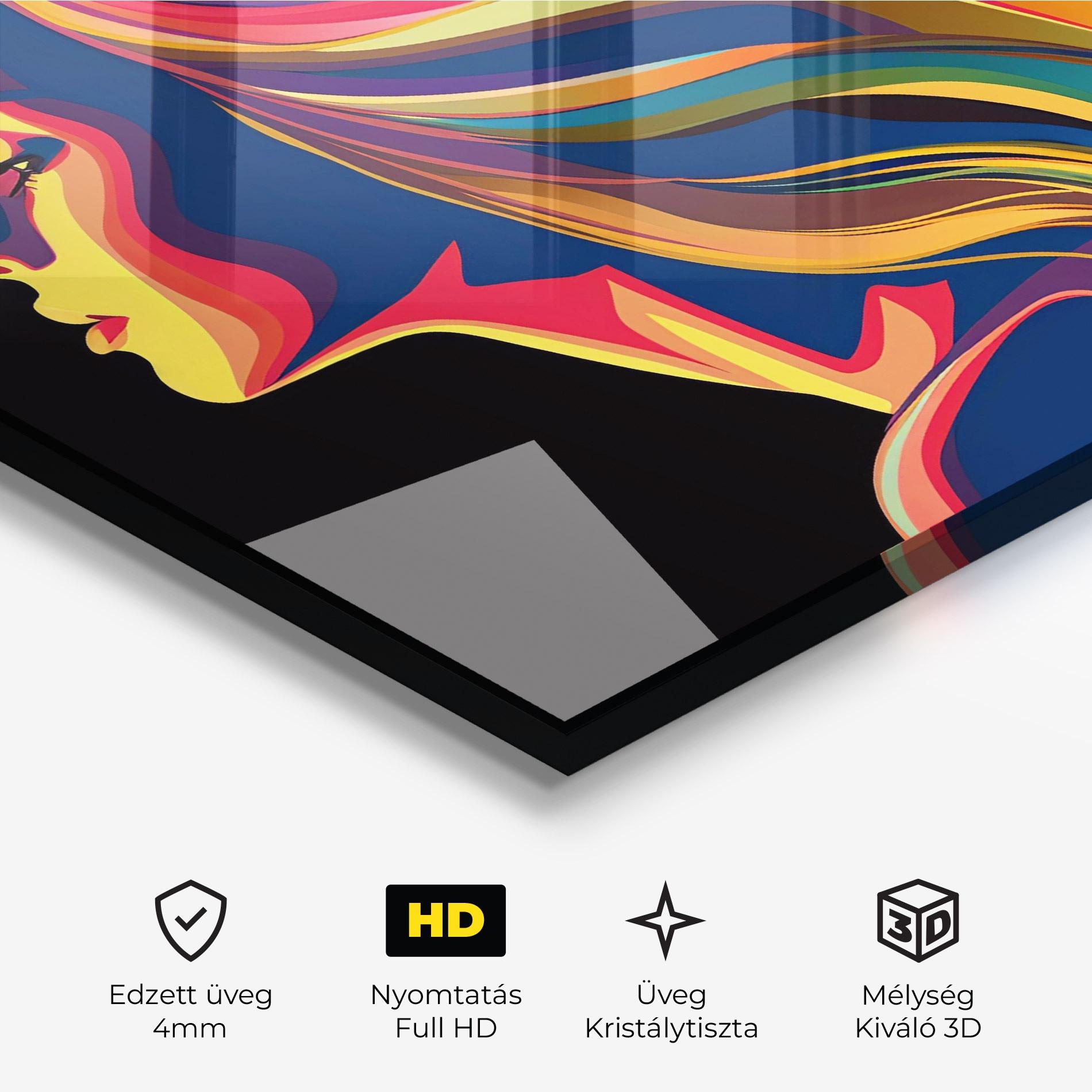 Üvegkép Pop Colored Girl mockup 3