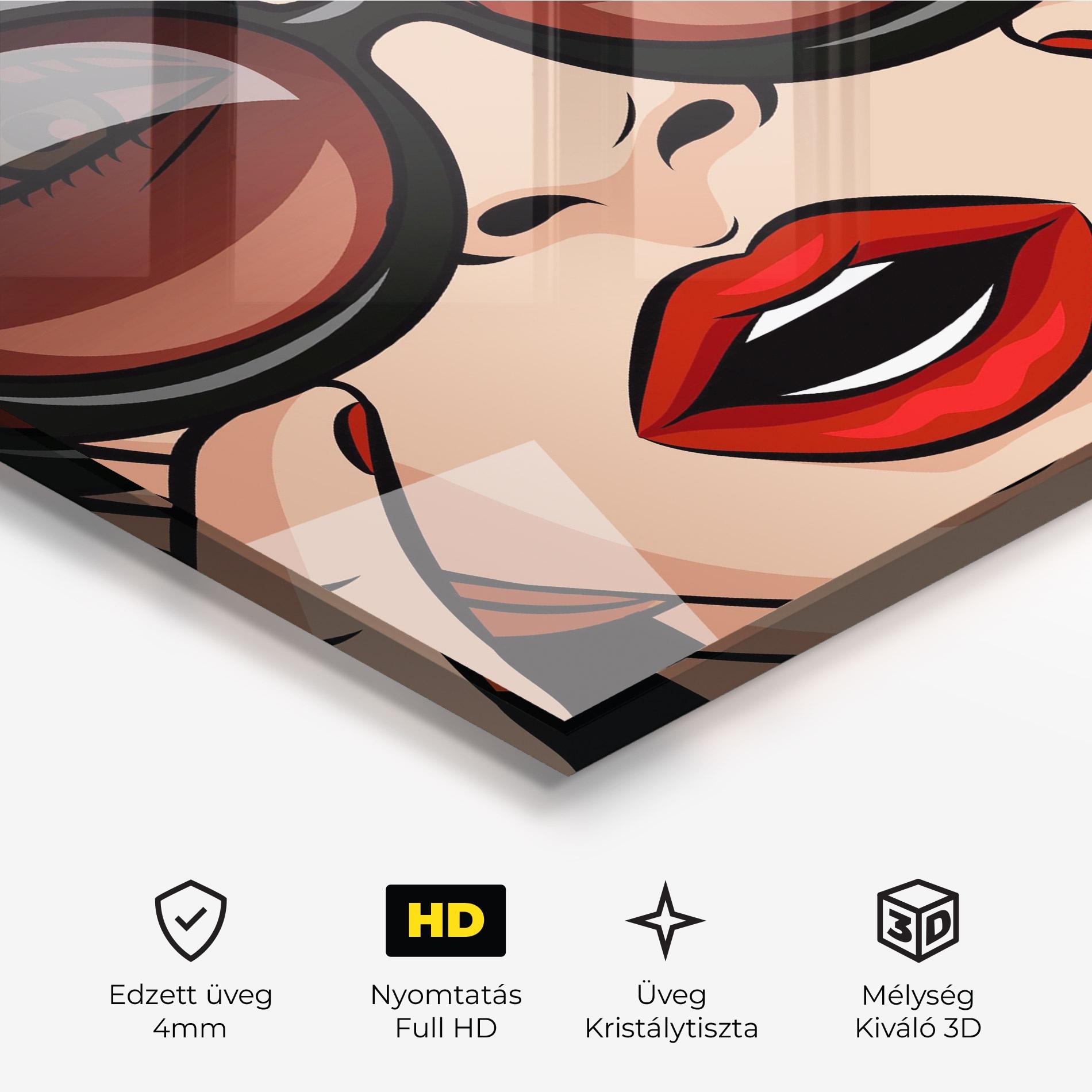 Üvegkép Pop Glasses Woman mockup 3