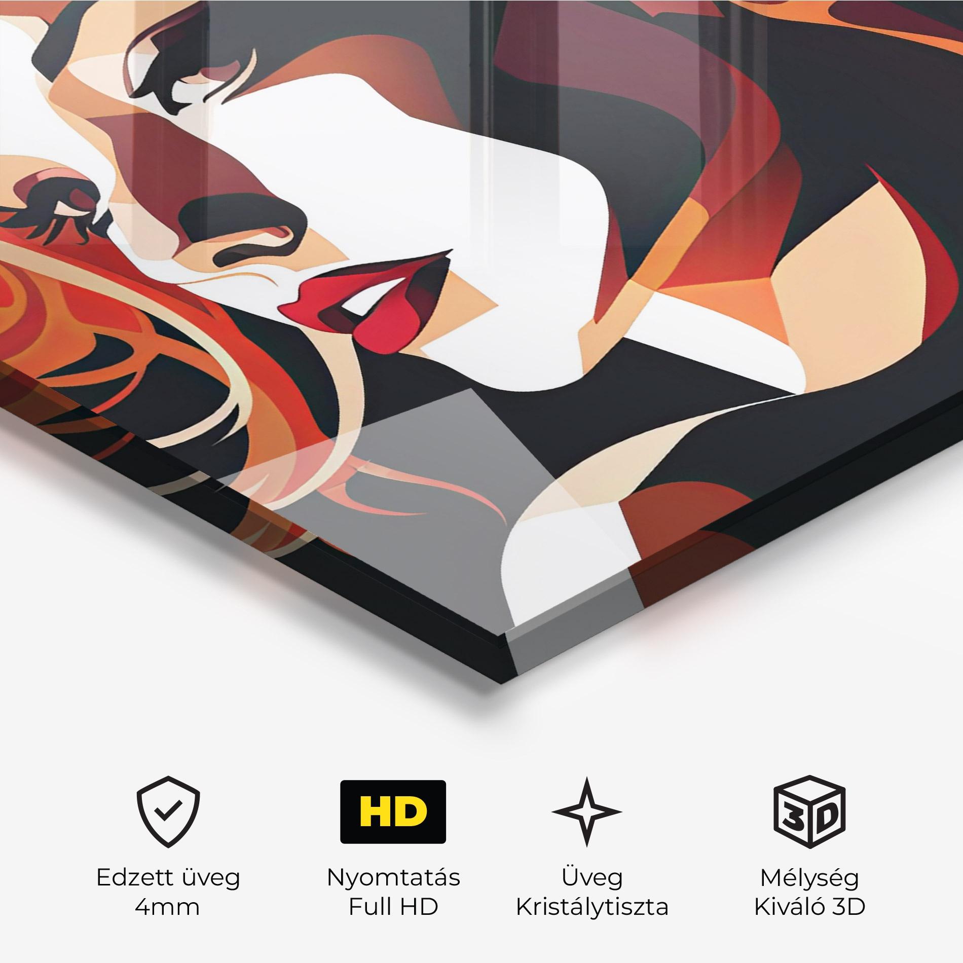 Üvegkép Pop Lady Art mockup 3