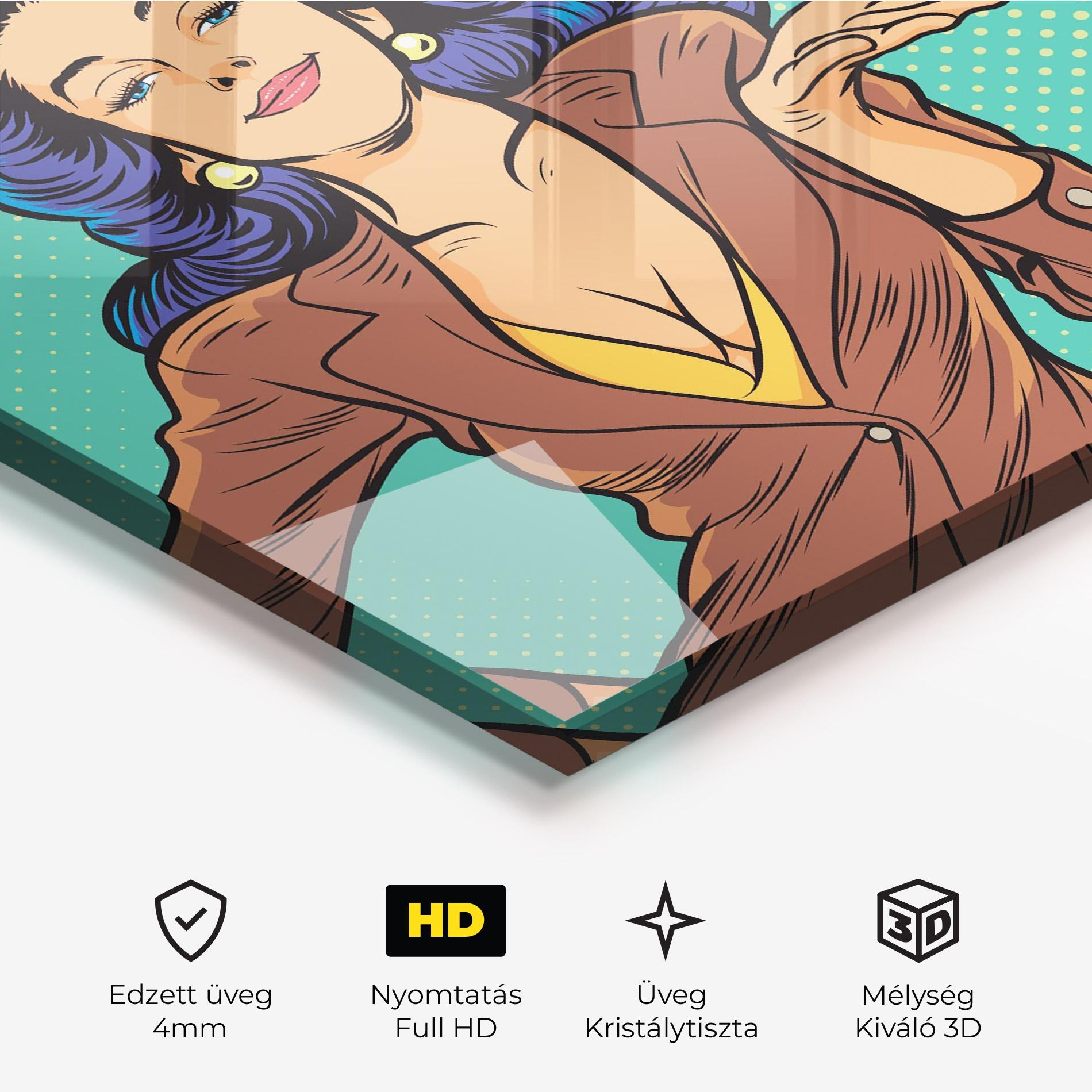 Üvegkép Pop Woman mockup 3