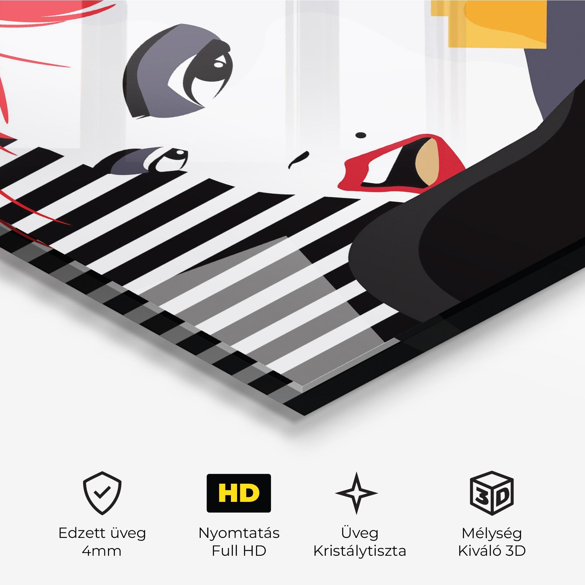 Üvegkép Red Pop Hair mockup 3