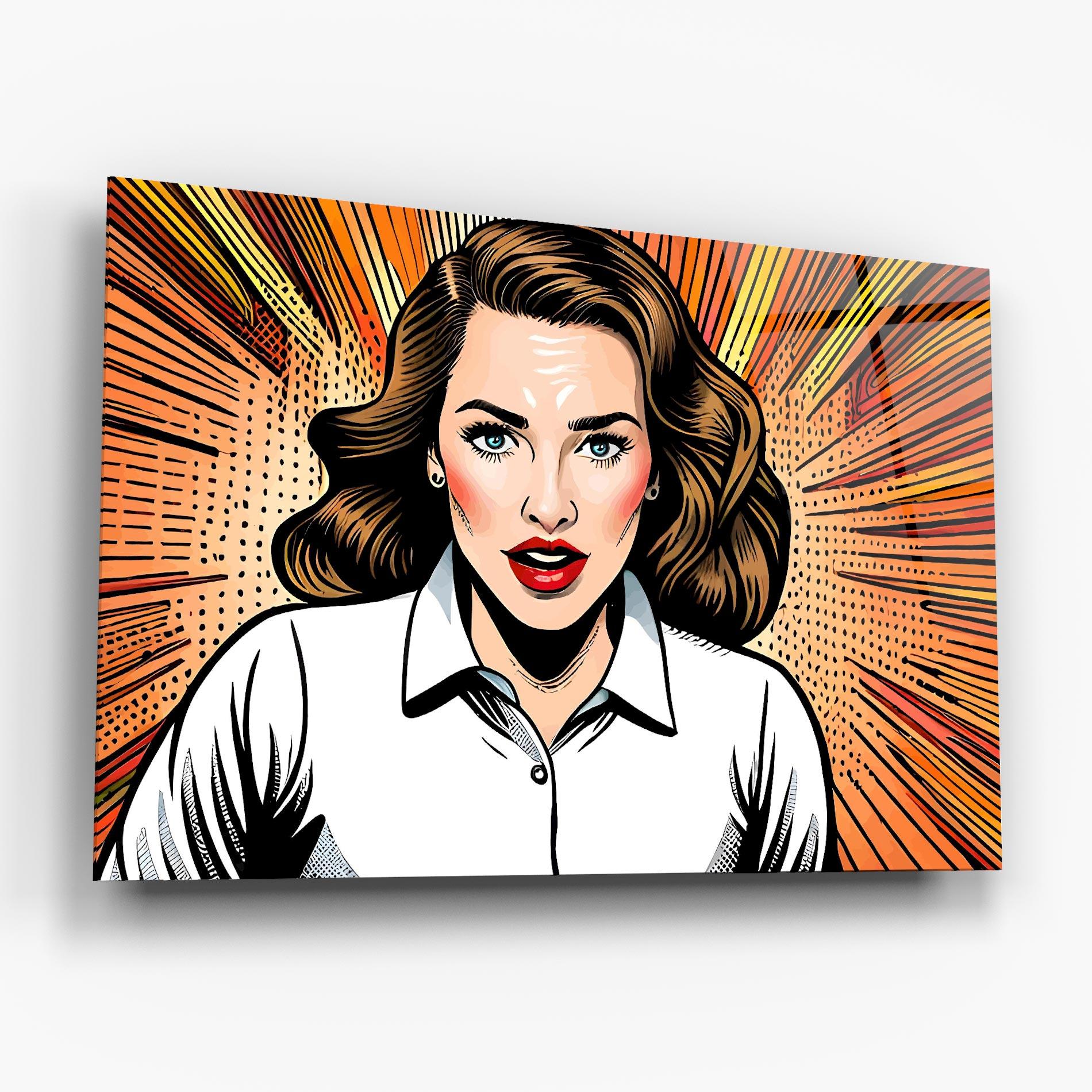 Üvegkép Blue Eye Pop Art mockup 6