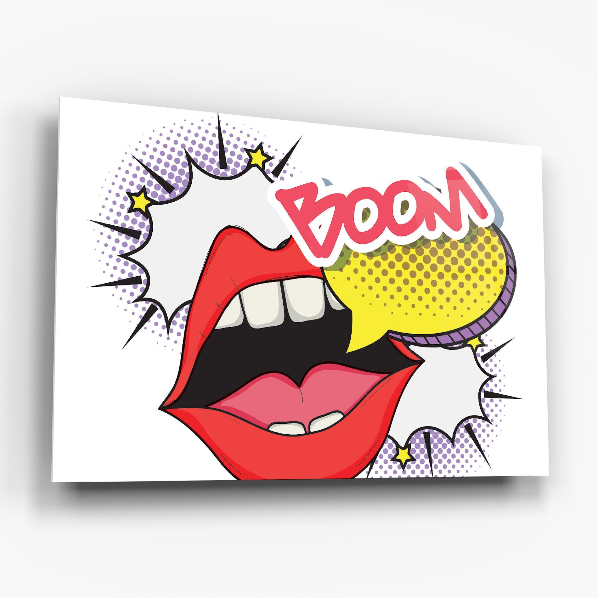 Üvegkép Boom Pop Art mockup 6