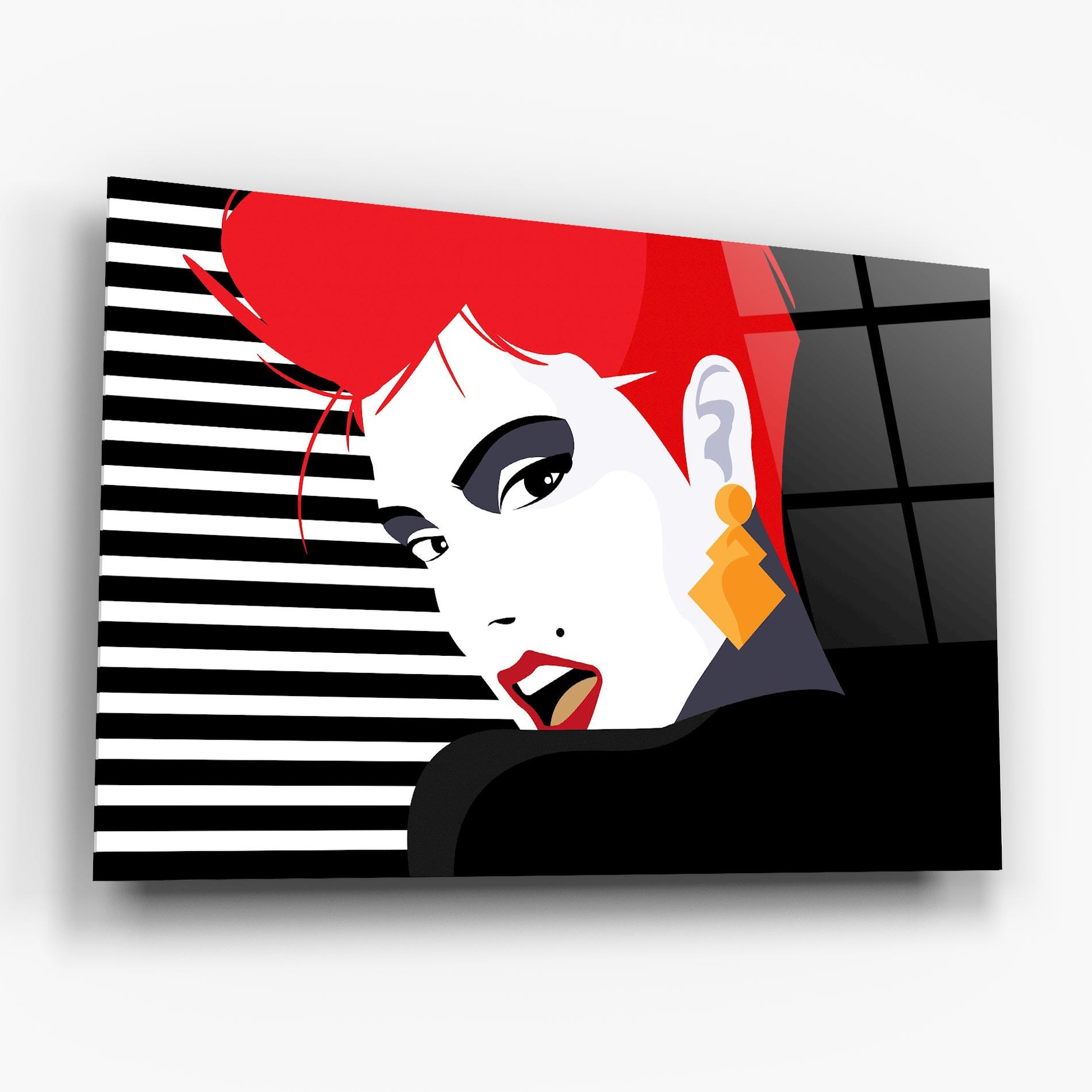 Üvegkép Red Pop Hair mockup 6