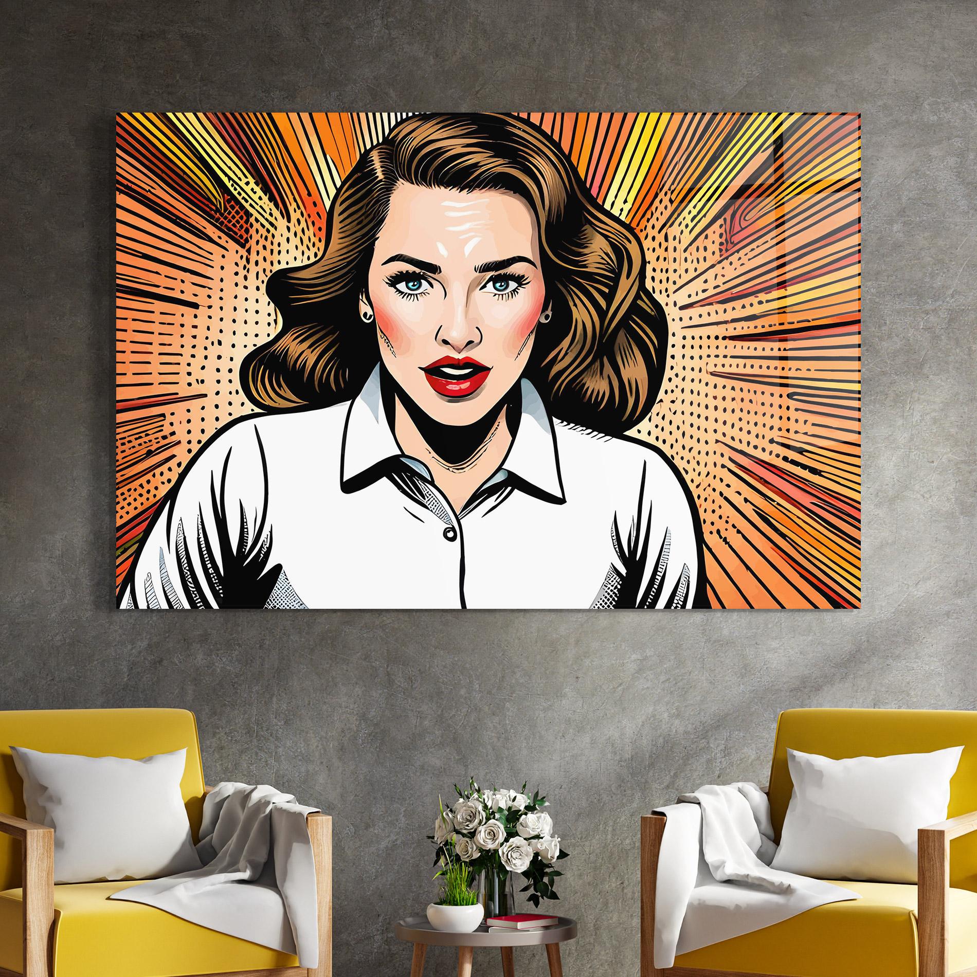 Üvegkép Blue Eye Pop Art mockup 4