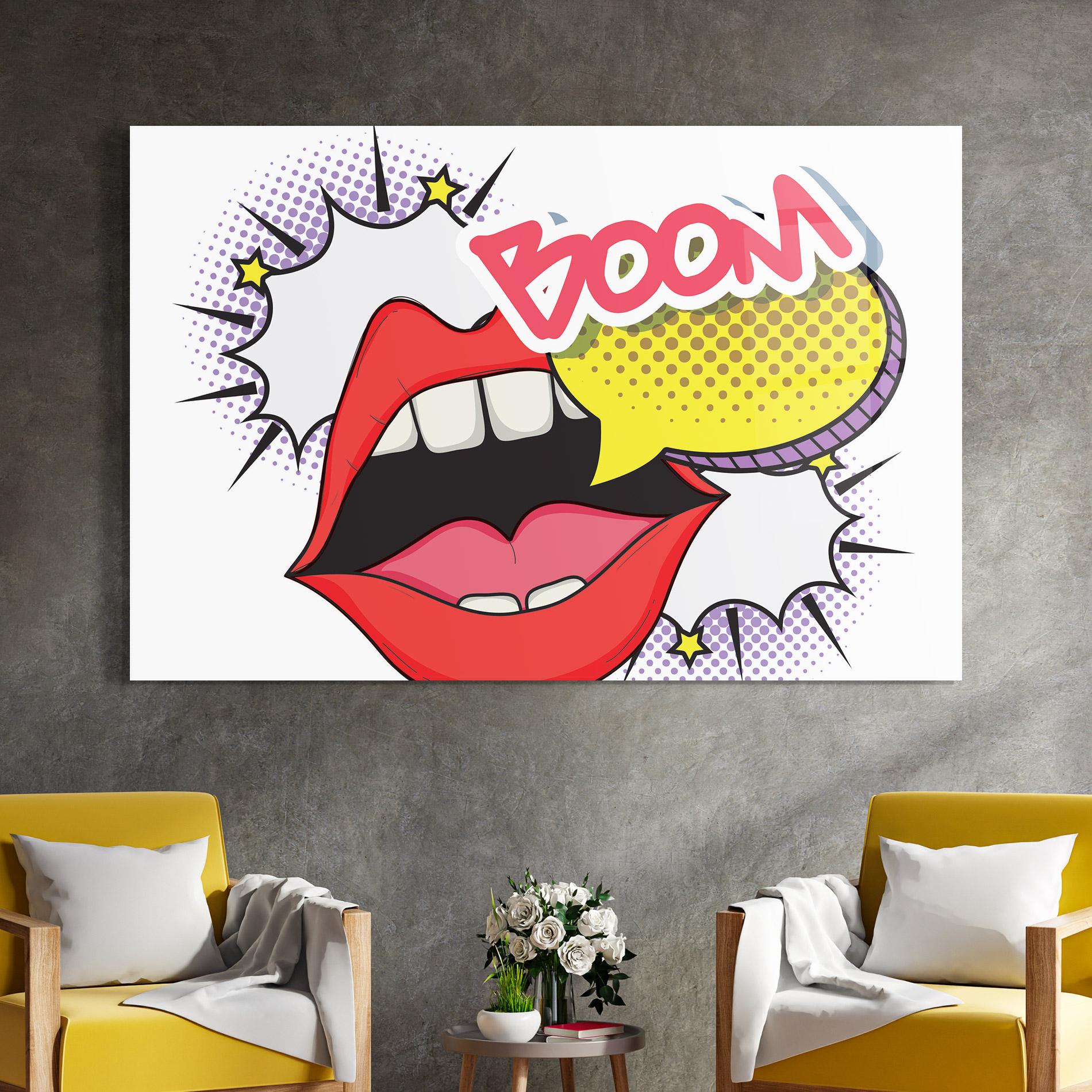 Üvegkép Boom Pop Art mockup 4