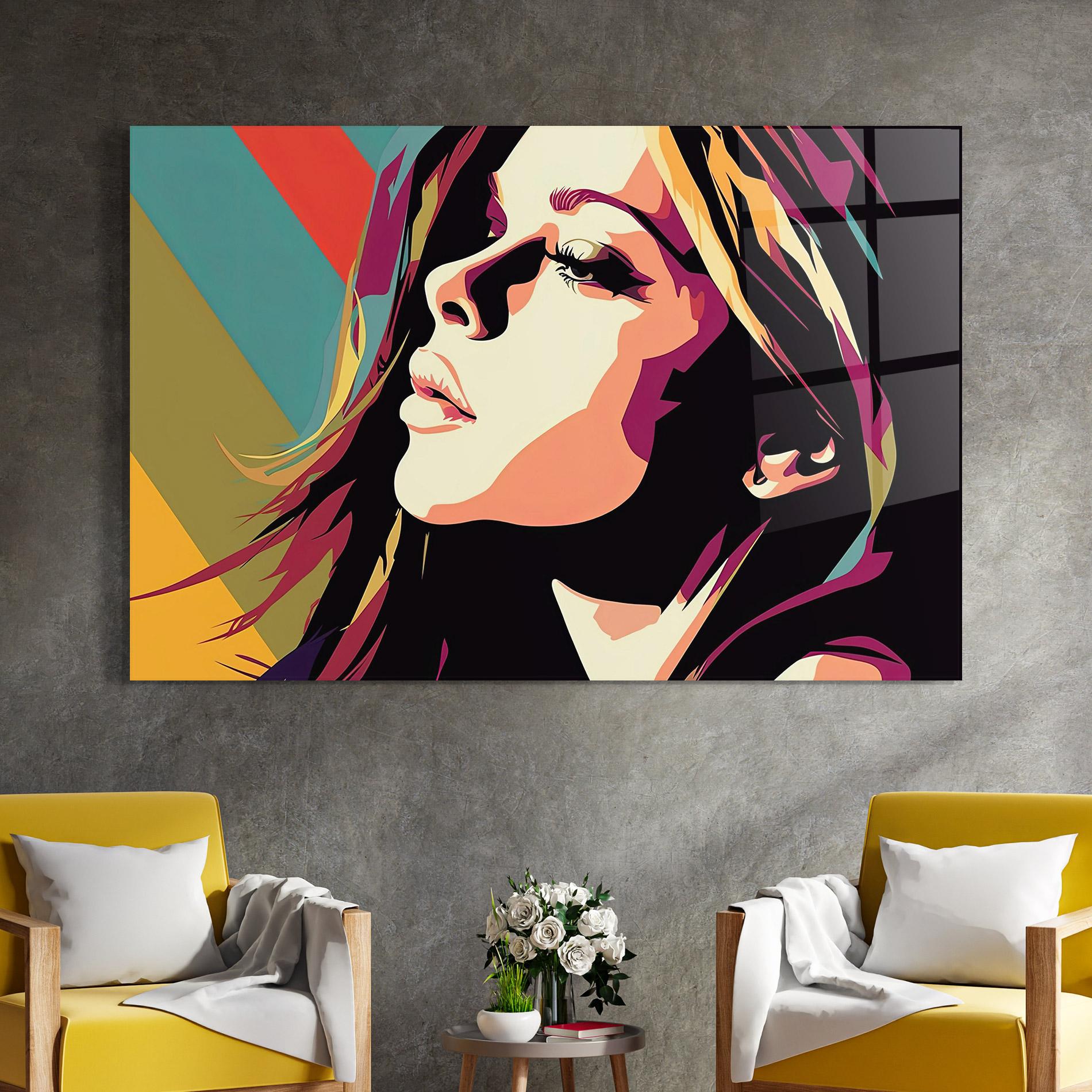 Üvegkép Cream Pop Art mockup 4