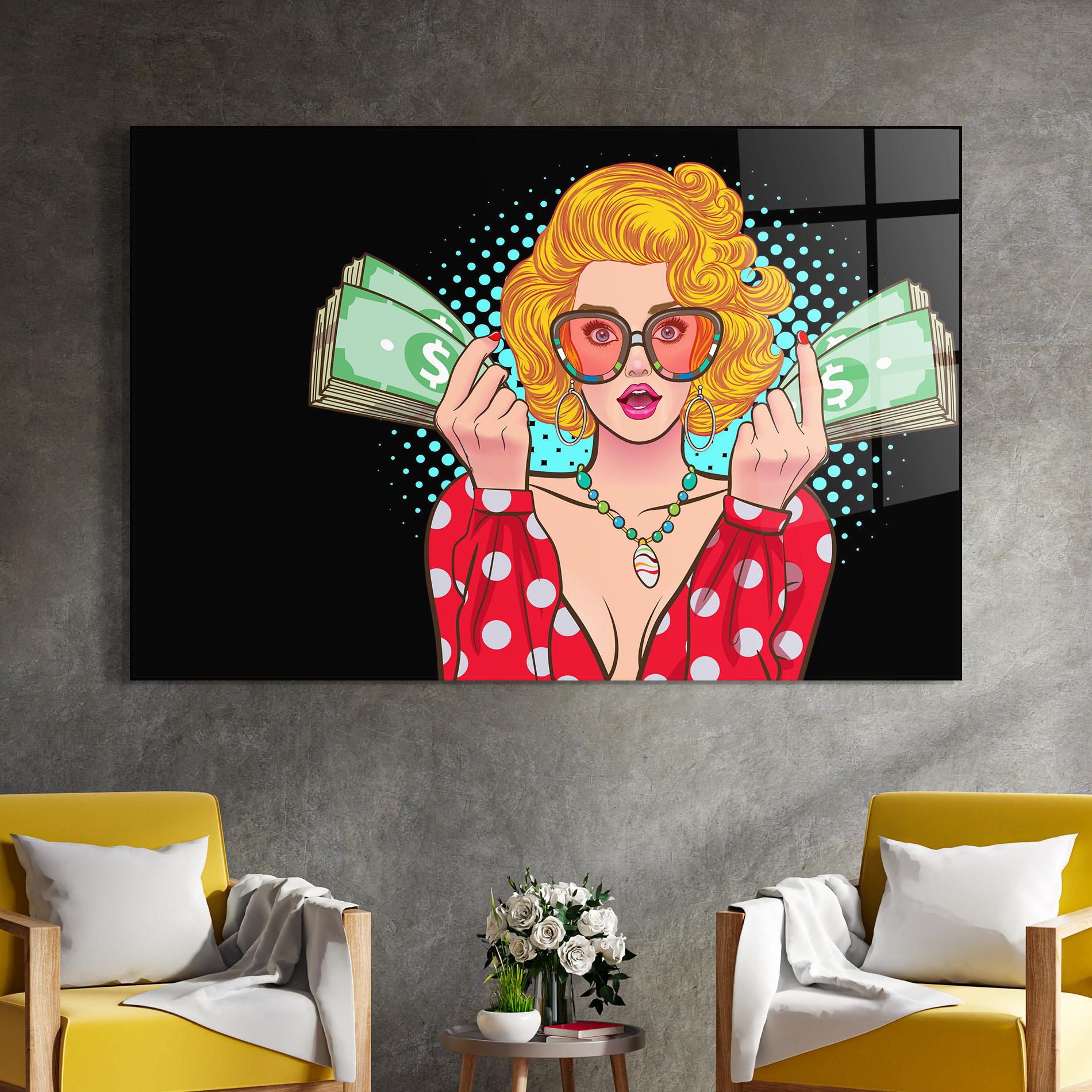 Üvegkép Glasses Look Money mockup 4