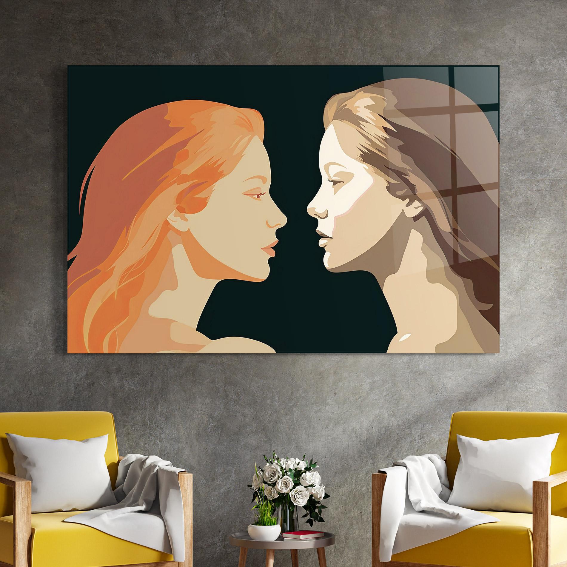 Üvegkép Orange Pop Girl mockup 4