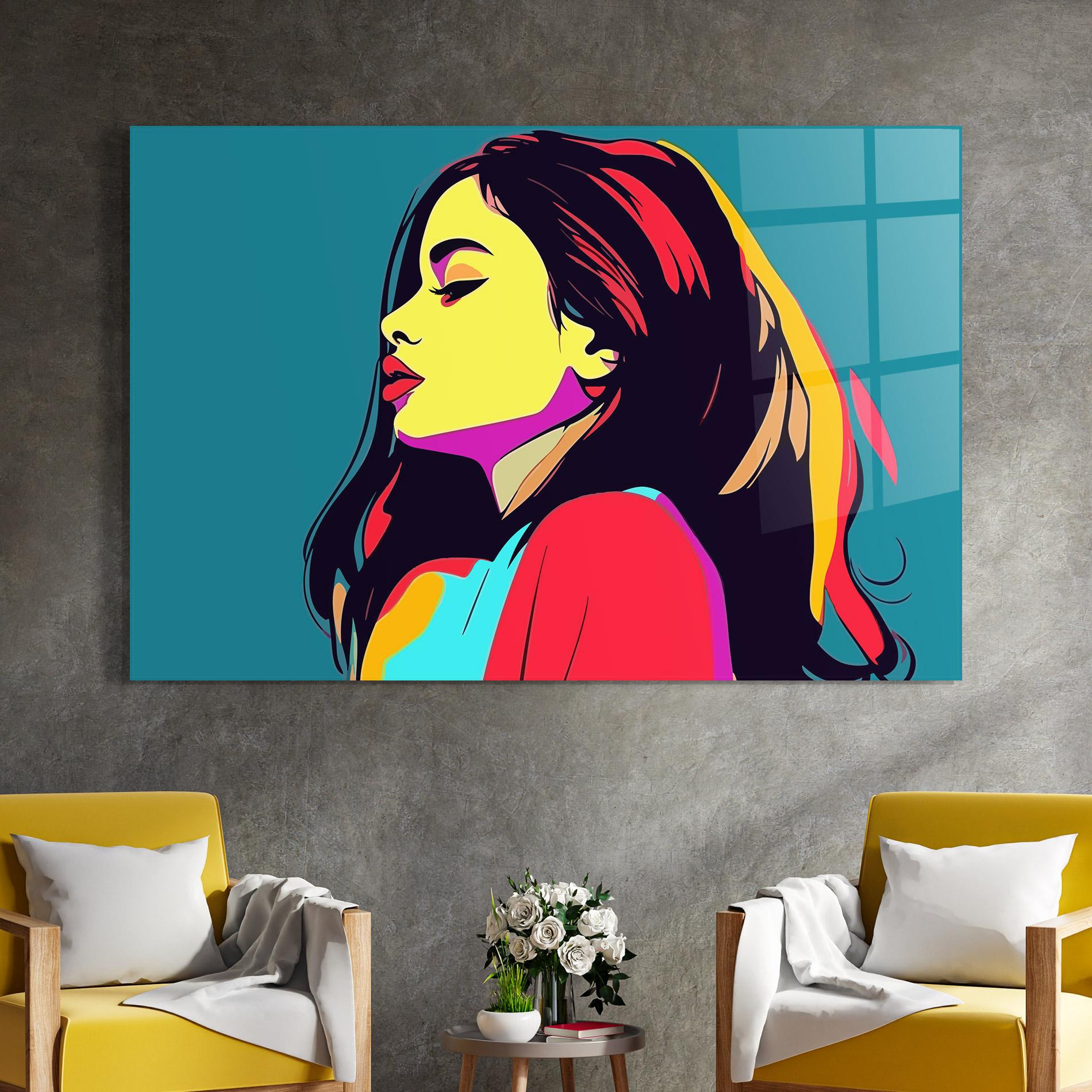 Üvegkép Pop Art Woman mockup 4