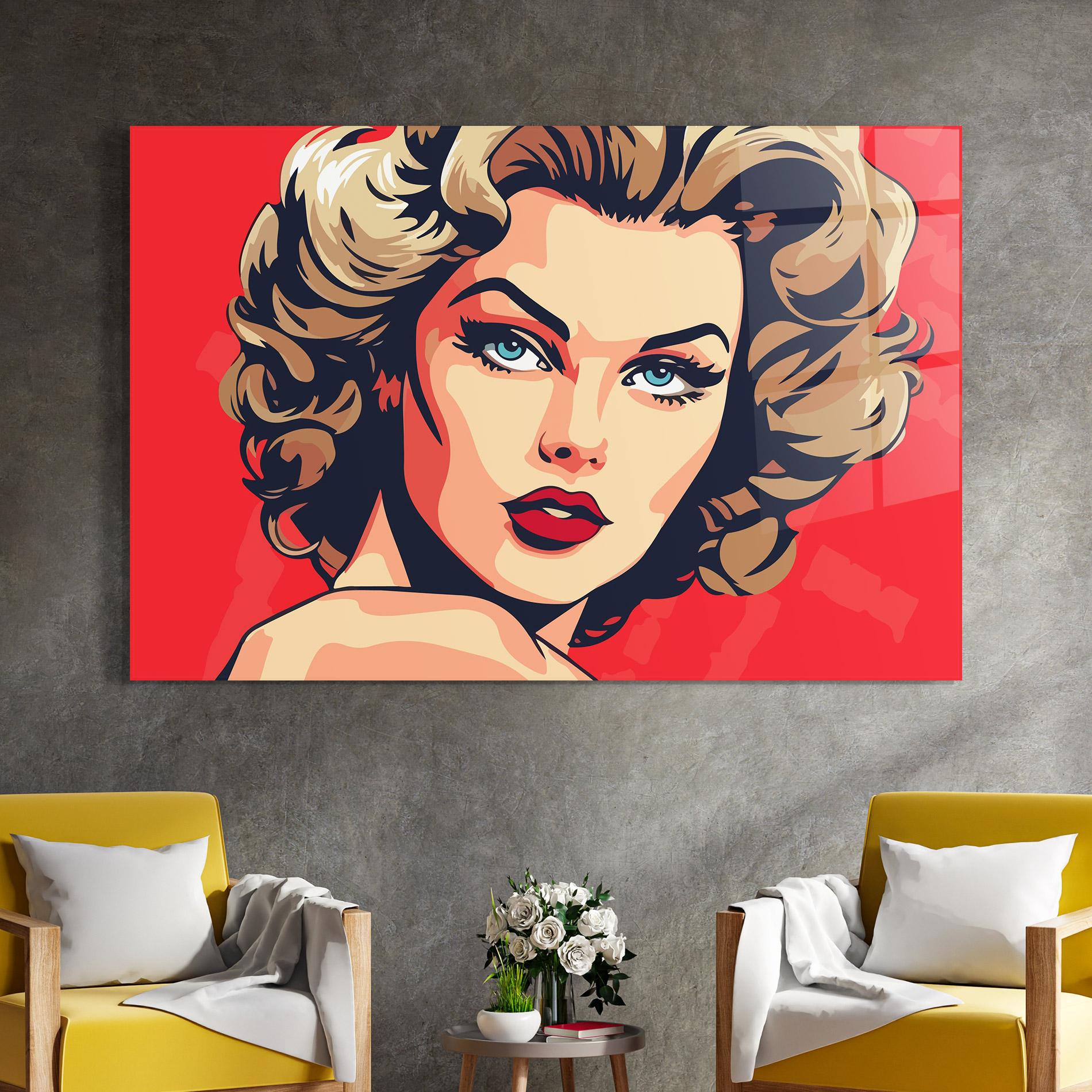 Üvegkép Pop Beautiful Lady mockup 4