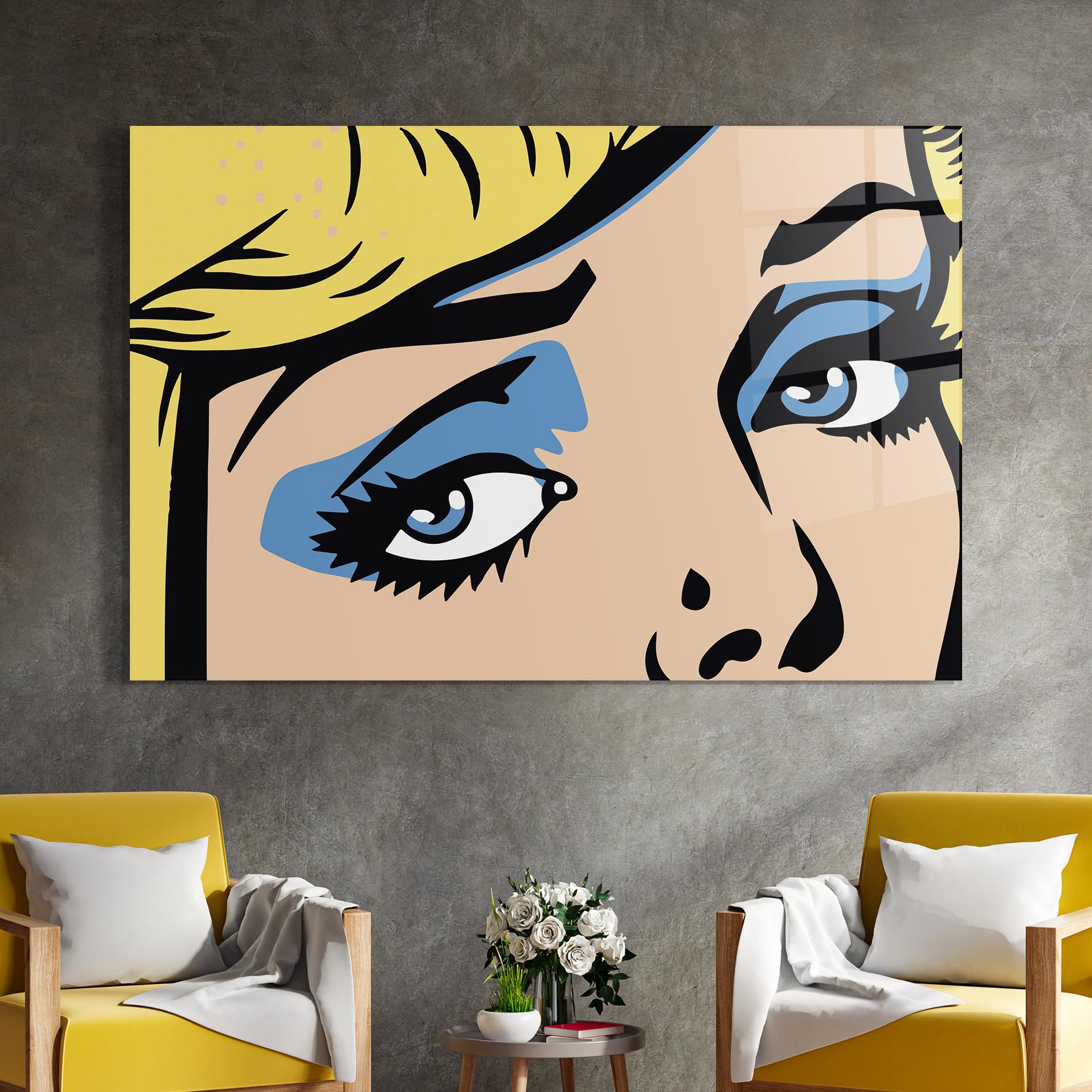 Üvegkép Pop Blue Makeup mockup 4