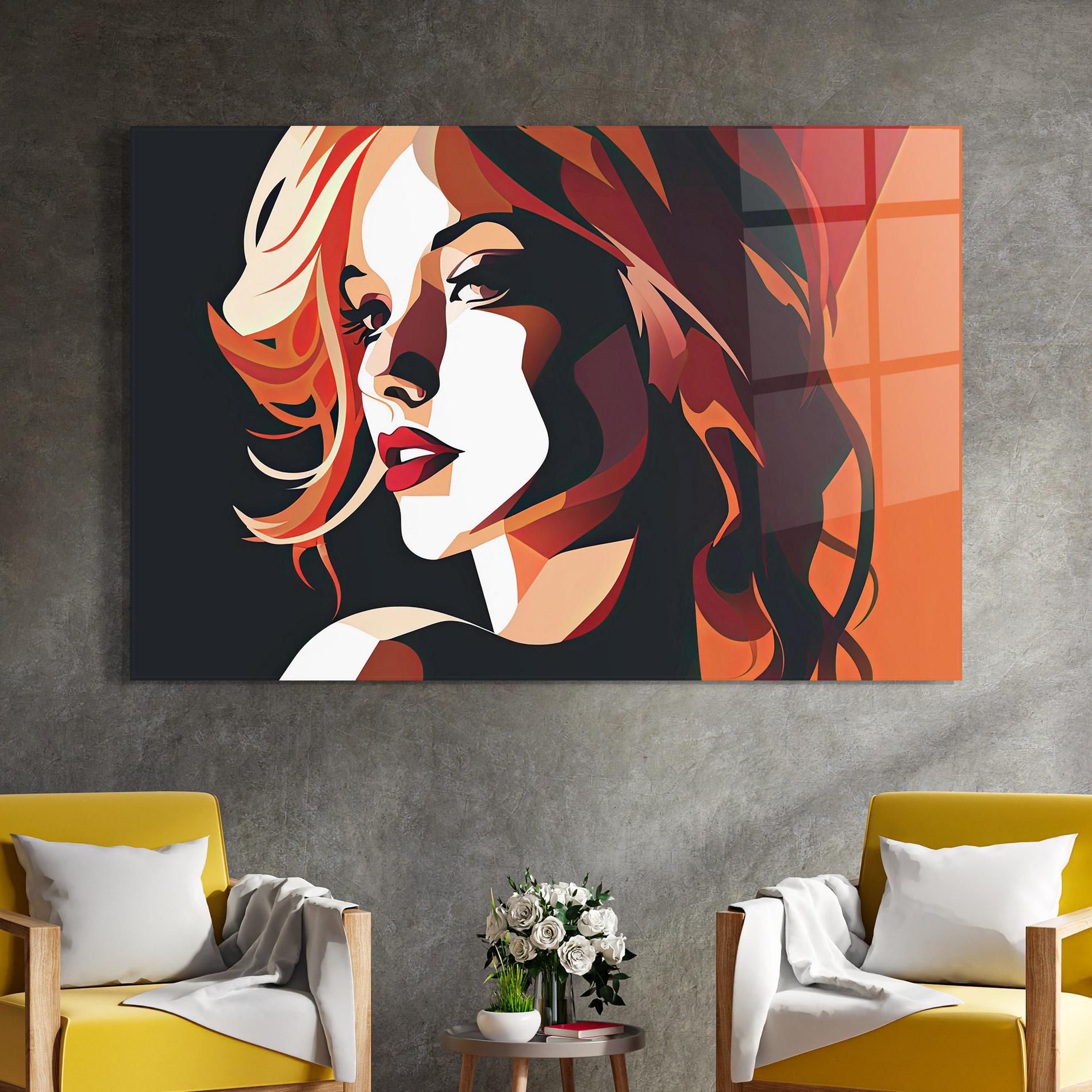 Üvegkép Pop Lady Art mockup 4