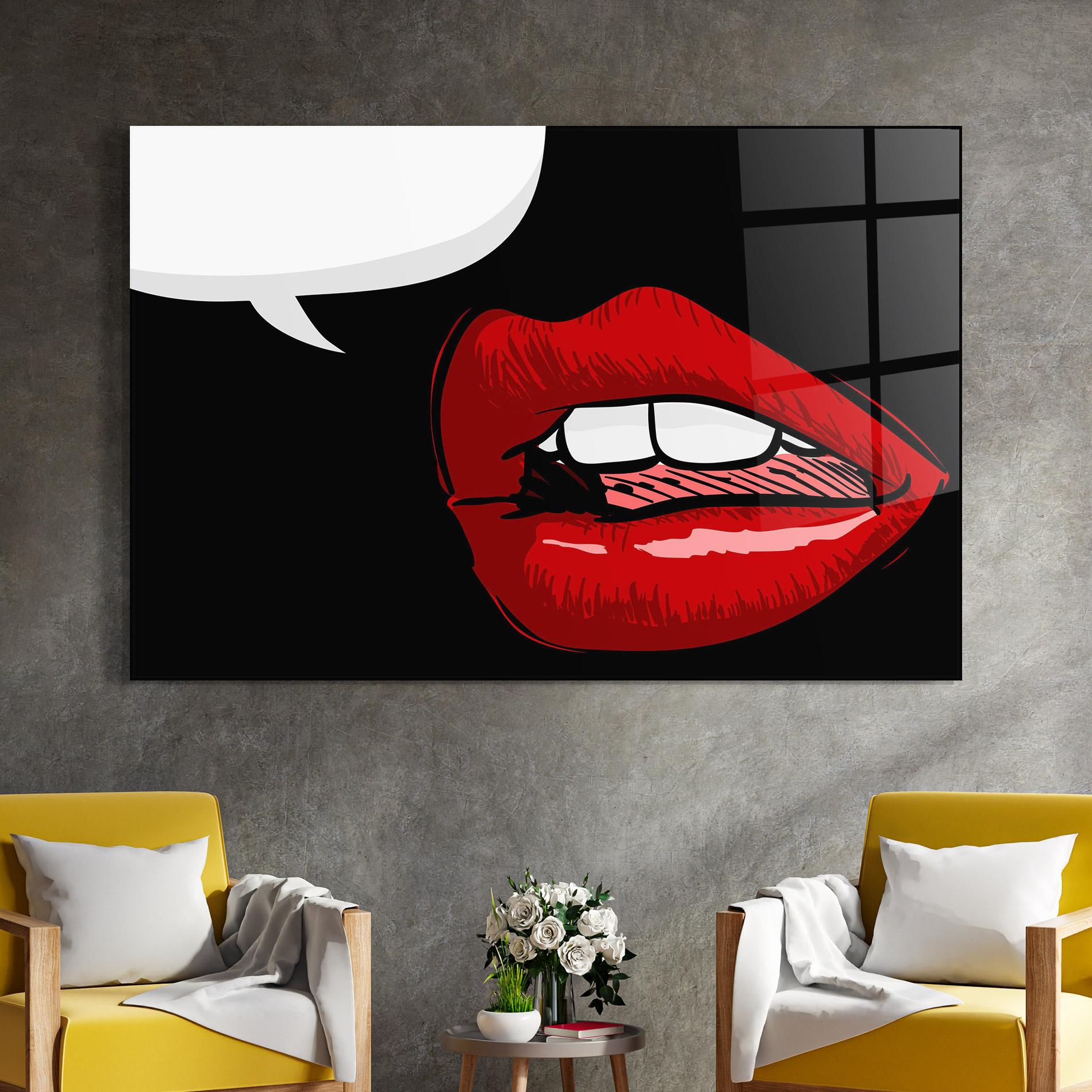 Üvegkép Pop Red Lips mockup 4