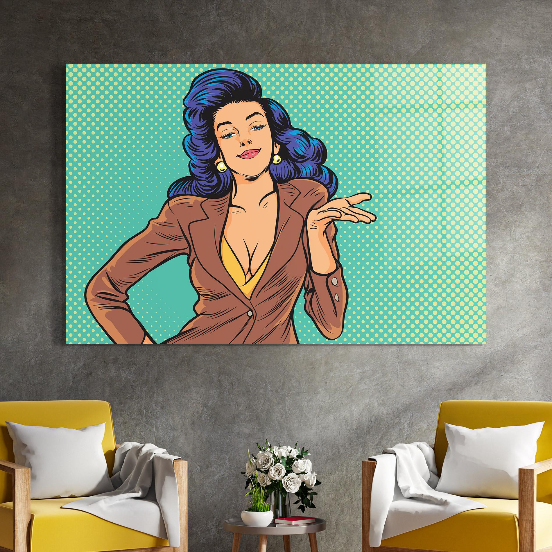 Üvegkép Pop Woman mockup 4