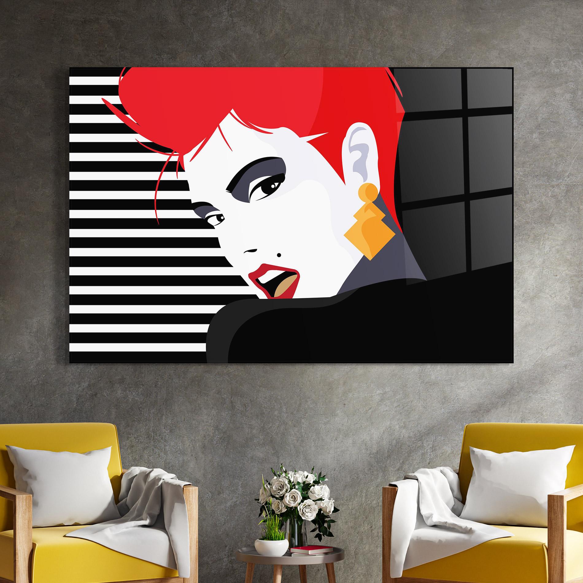 Üvegkép Red Pop Hair mockup 4